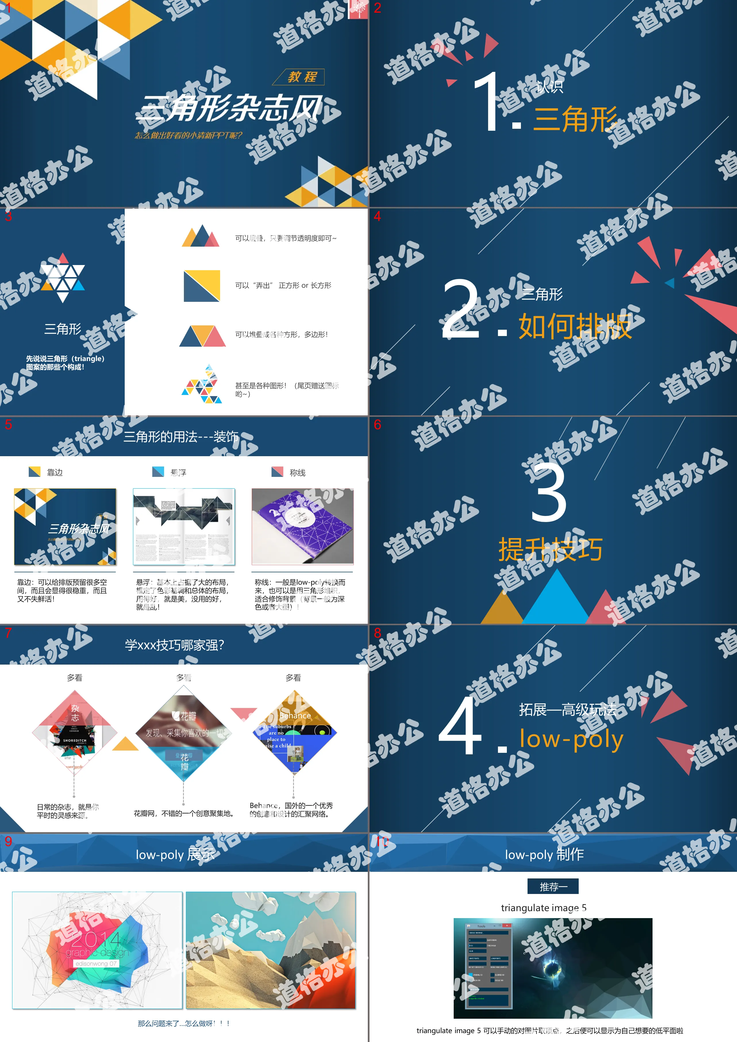 三角形雜誌風PPT設計技巧