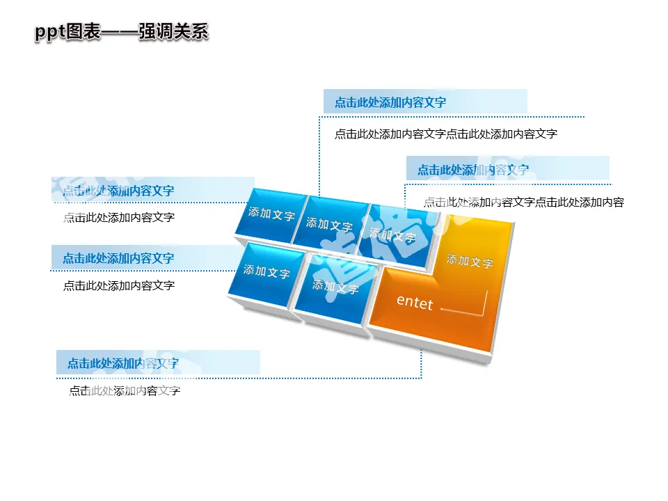 鍵盤樣式強調關係PPT圖表