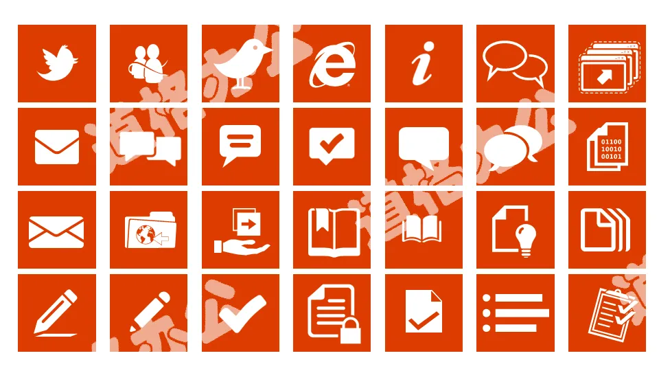 Flat commonly used PPT small icon material