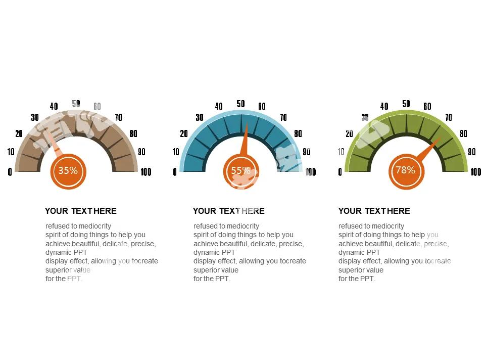 Dashboard effect ratio chart PPT chart