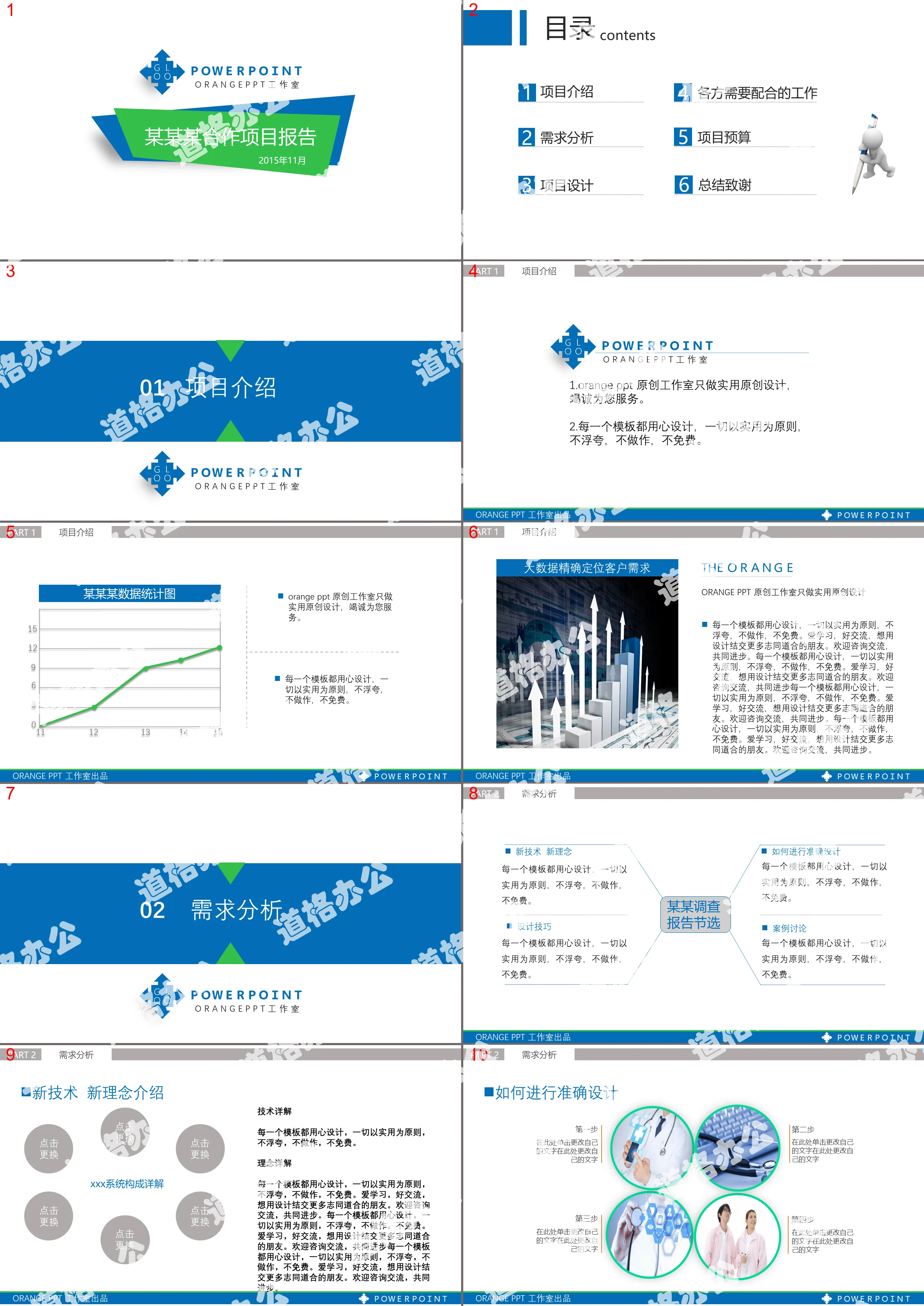 Project cooperation plan report PPT template