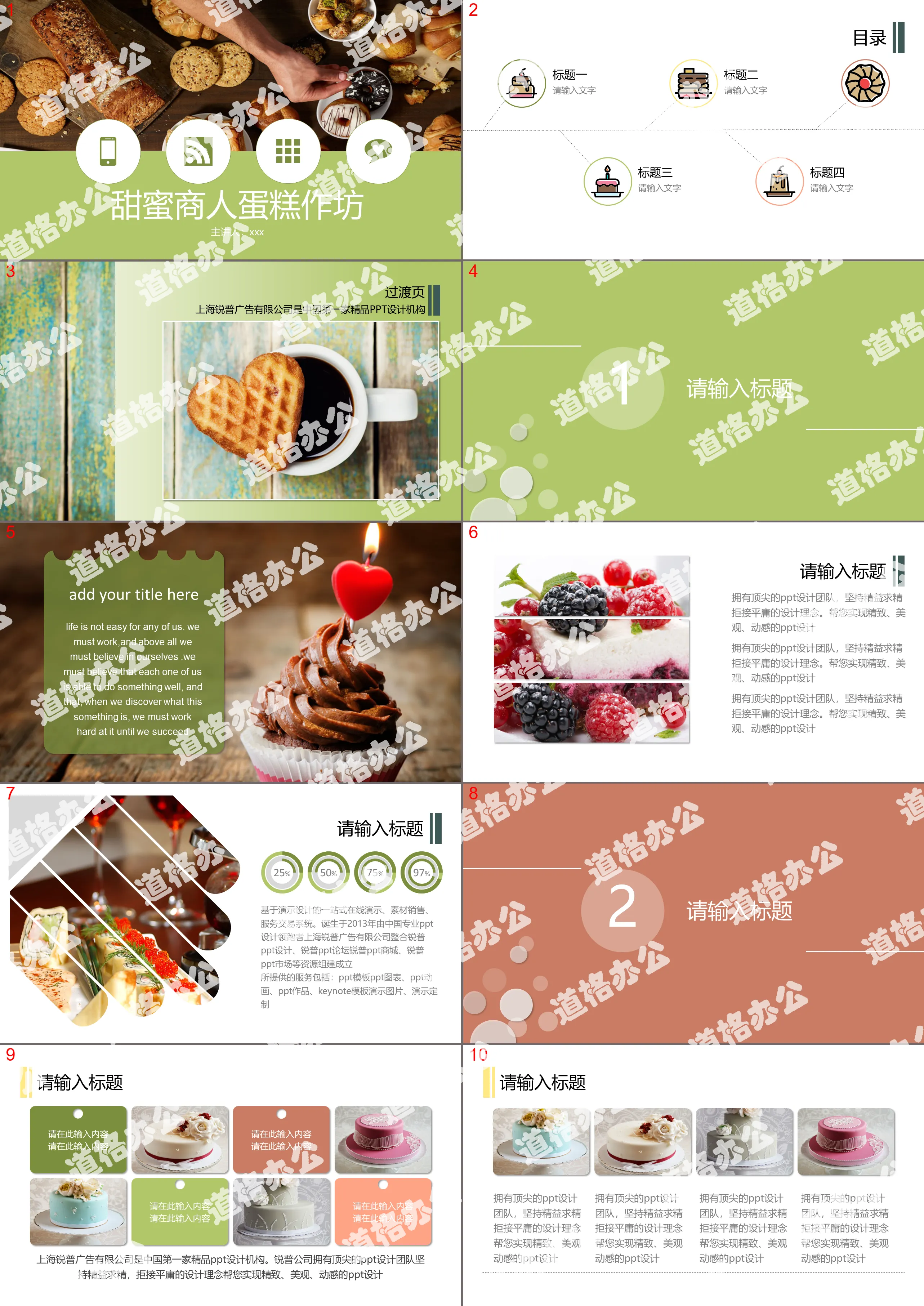 Dessert shop cake shop introduction PPT template