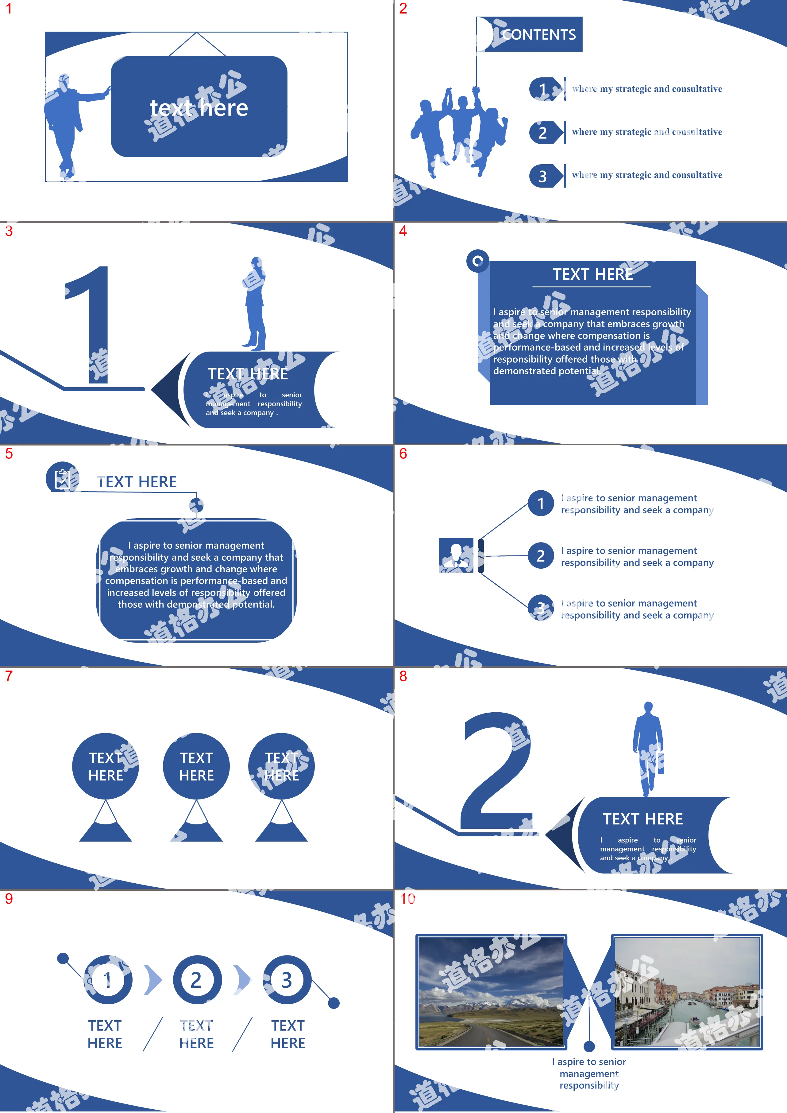 Simple blue business multifunctional PPT template