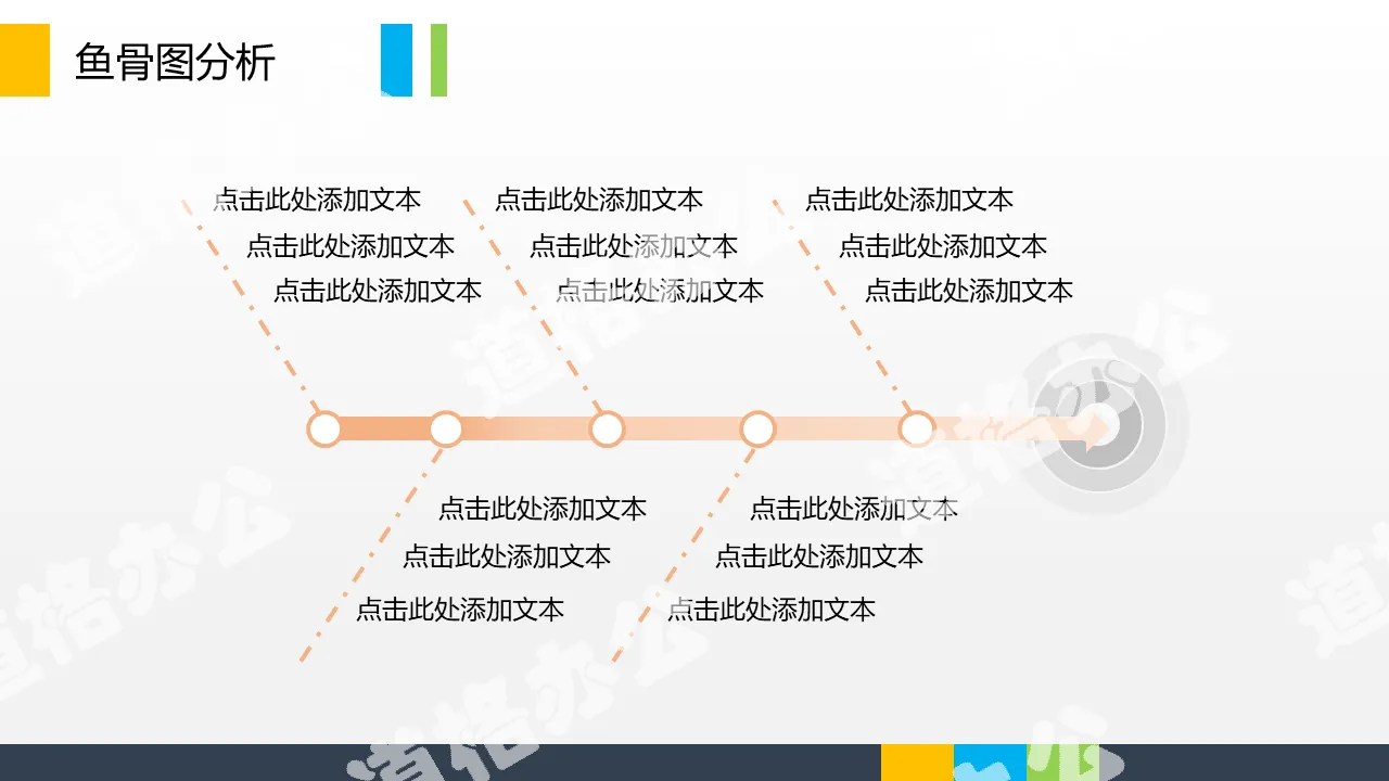 简洁的鱼骨分析PPT模板