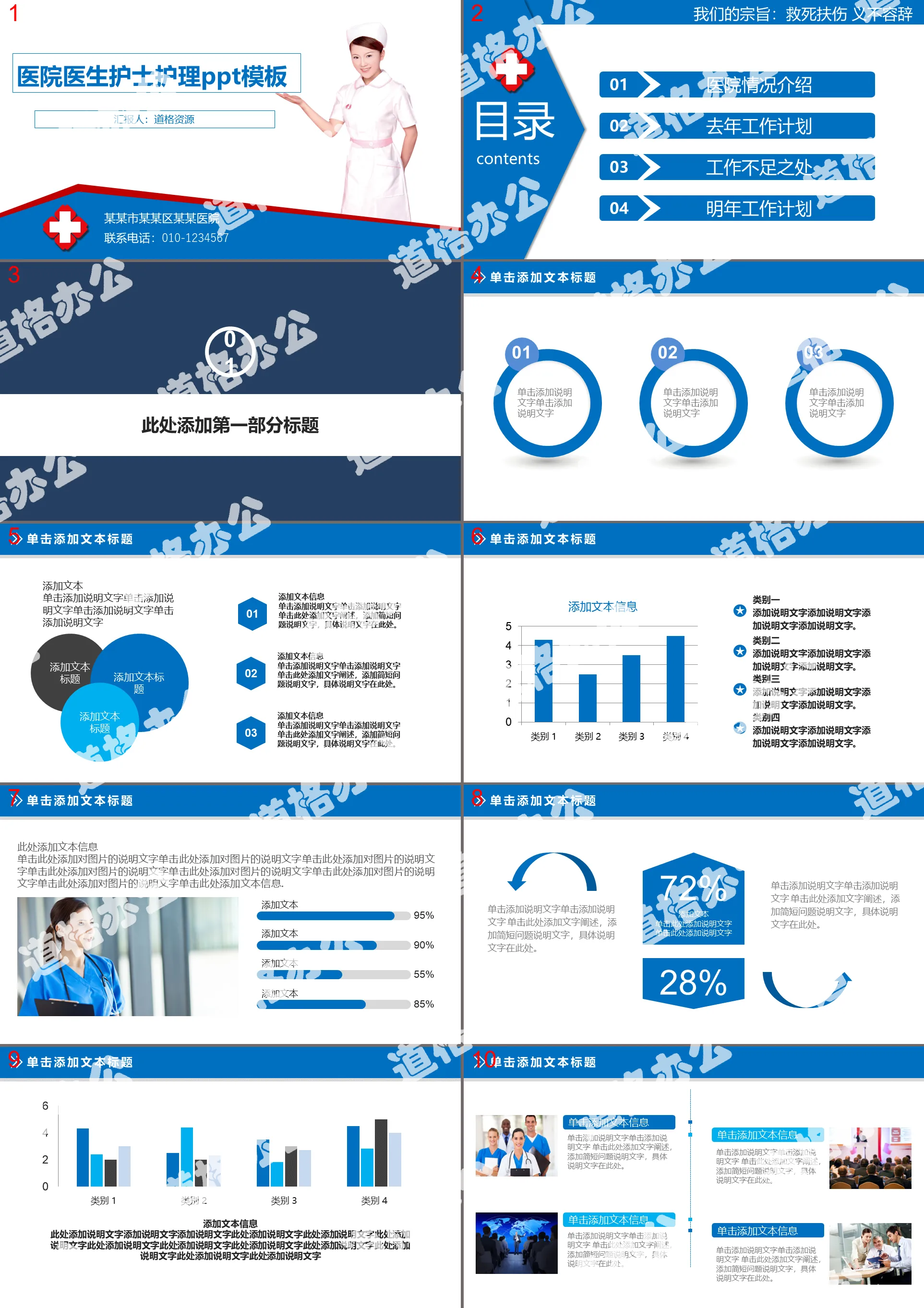 Hospital doctor nurse care PPT template