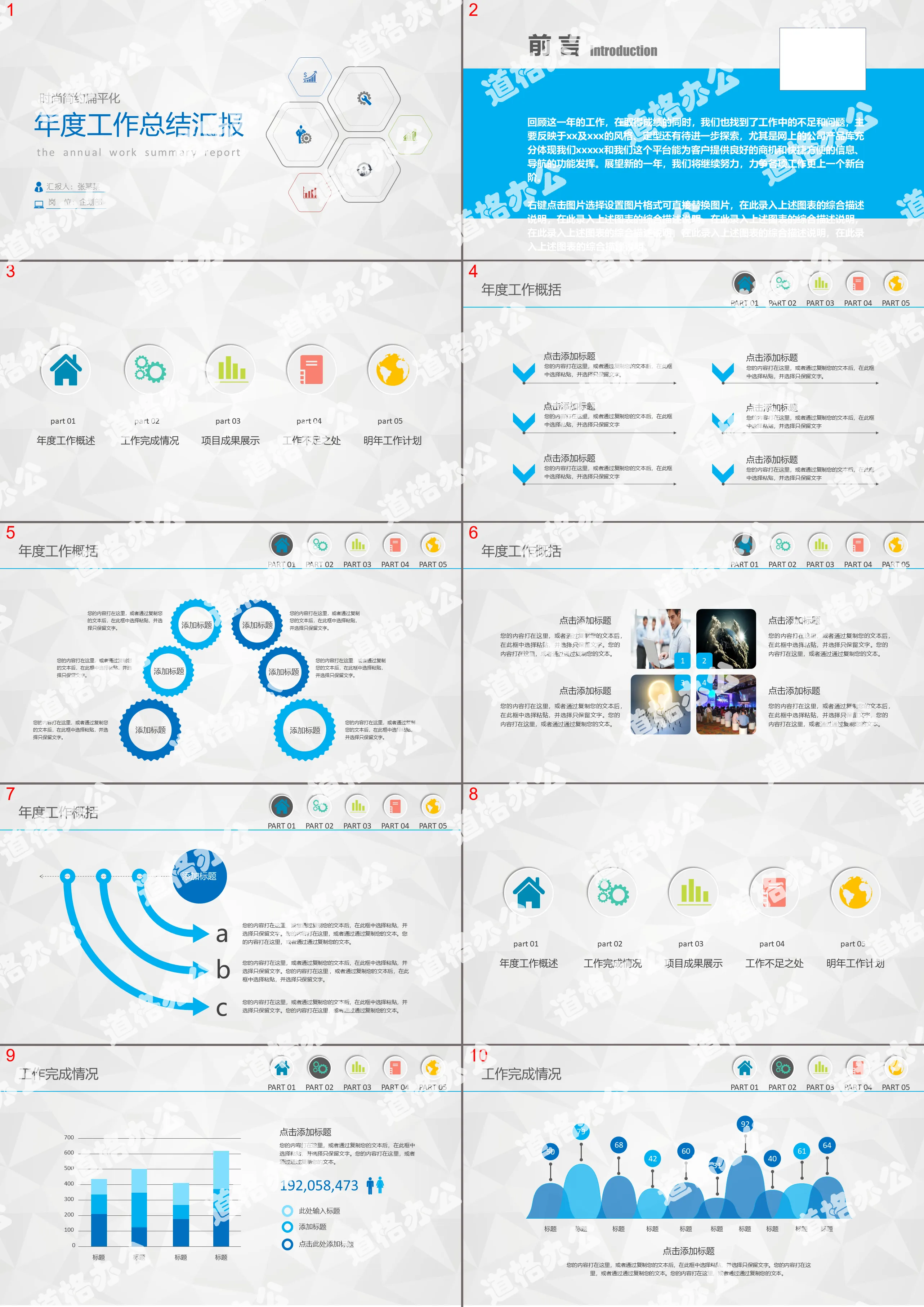 Atmospheric practical annual summary report PPT template