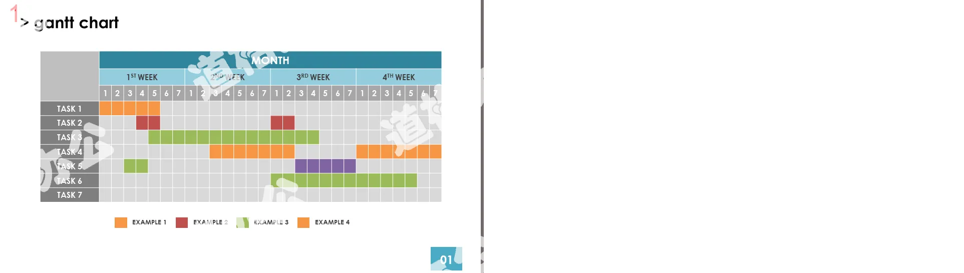 Monthly schedule Gantt chart PPT template