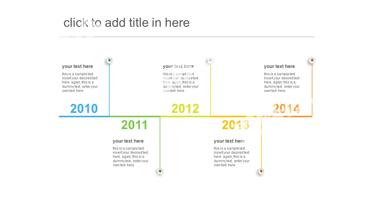 Color gradient minimalist timeline PPT template