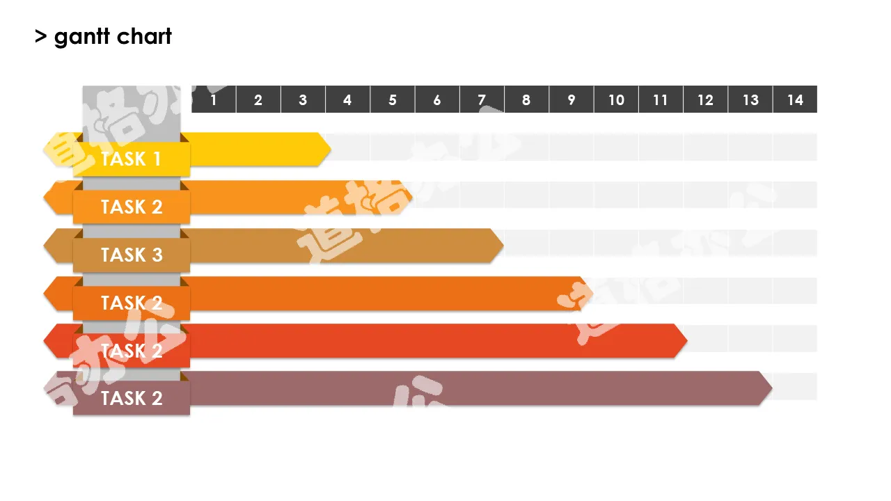 标签样式PPT甘特图模板素材
