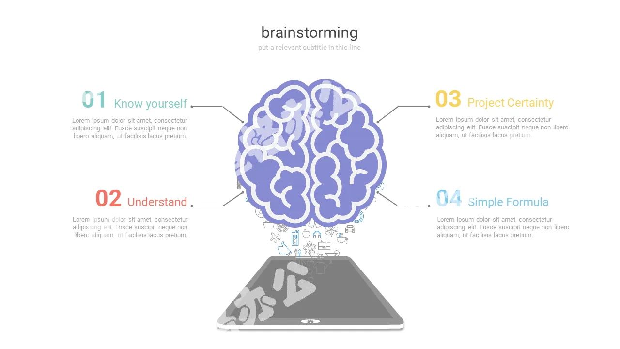 Matériel graphique PPT de brainstorming