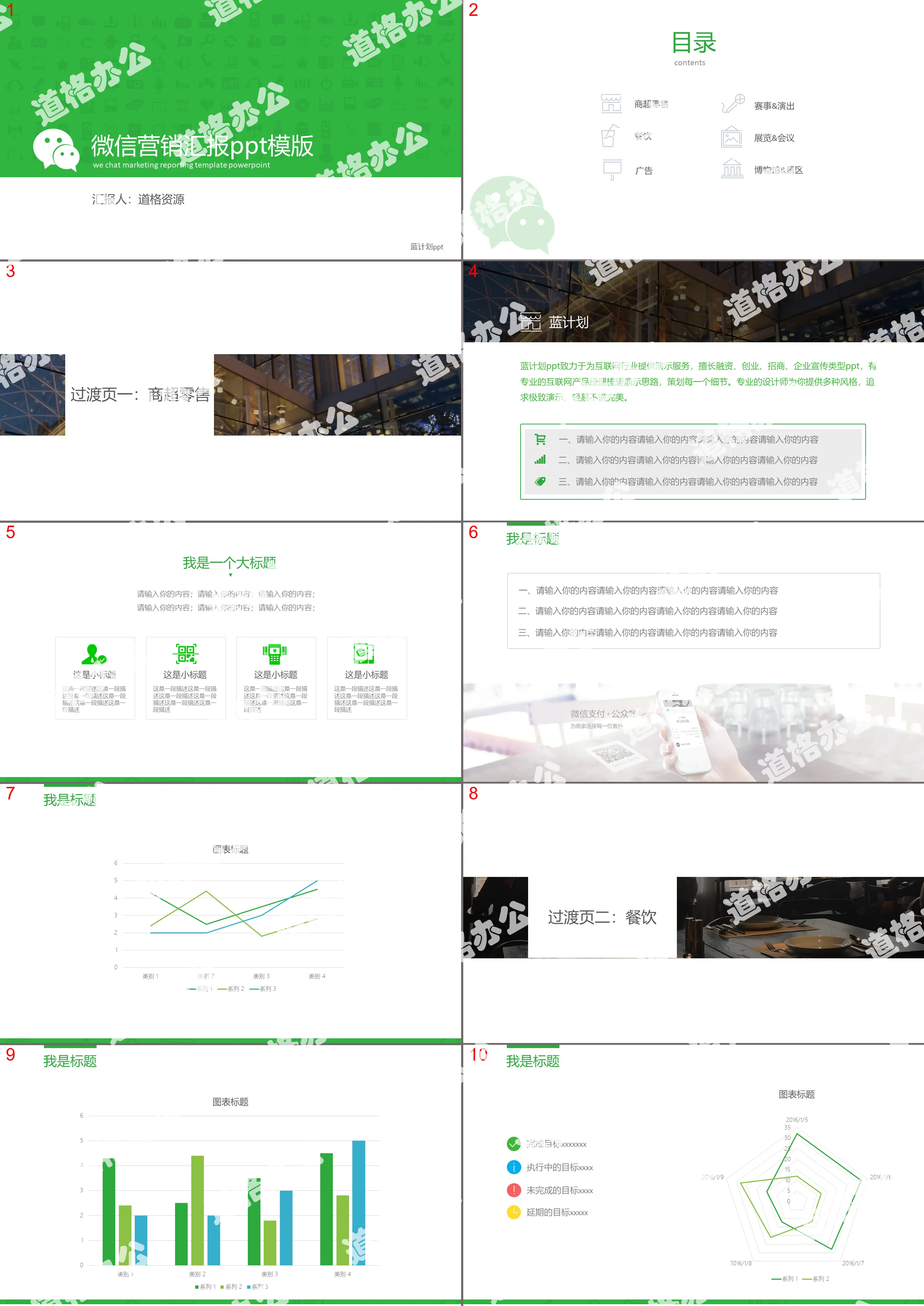 微信公众号营销汇报PPT模板