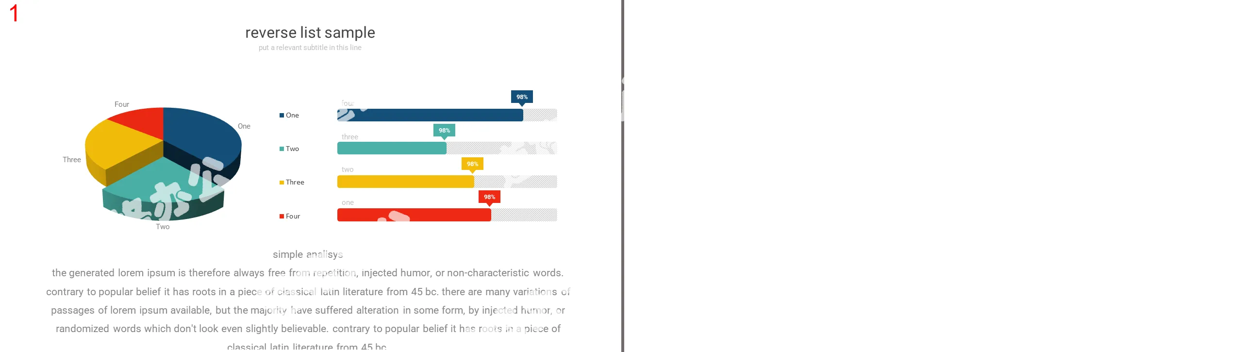 Pie chart bar chart combination PPT chart material