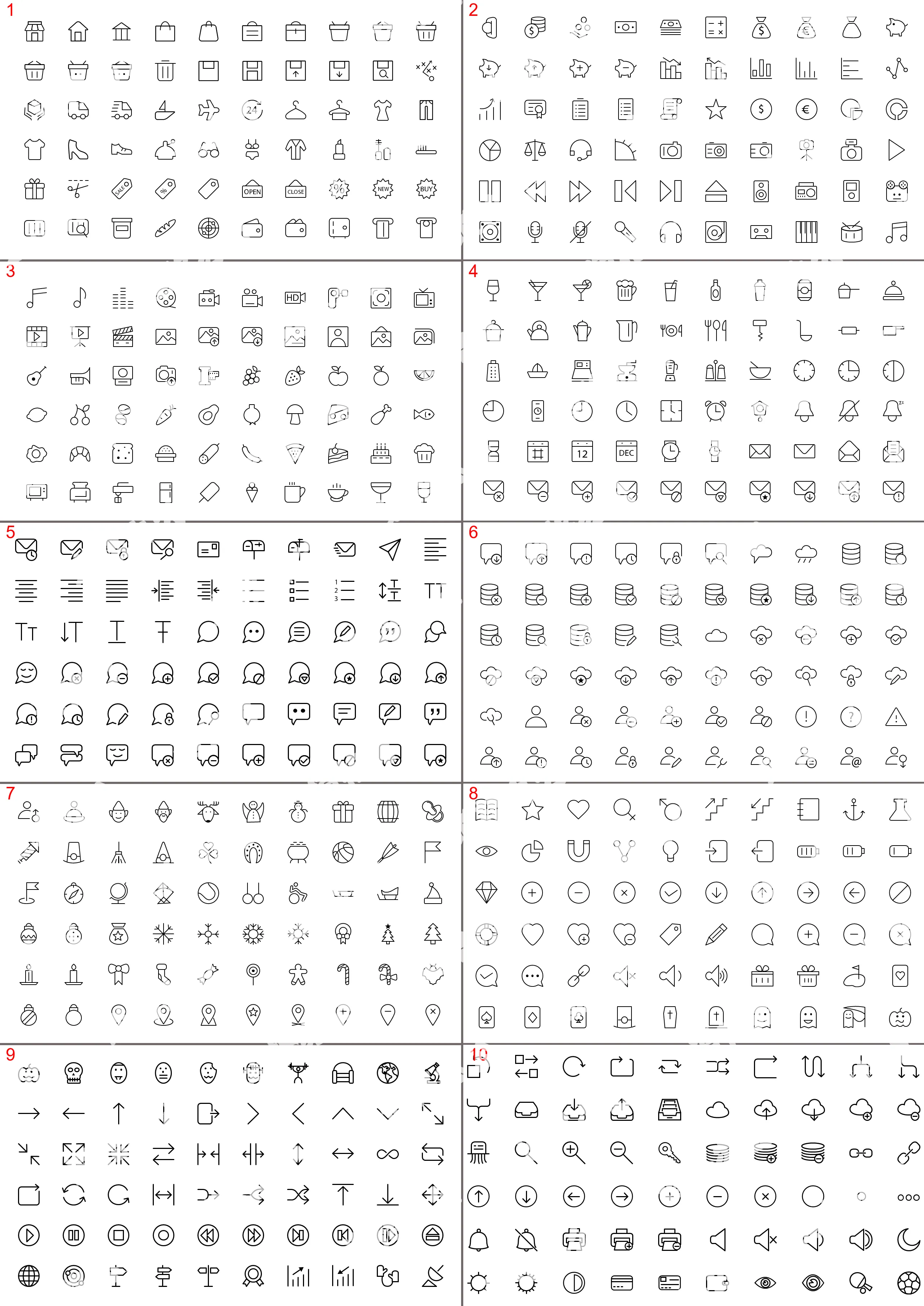 1000多个可编辑线性PPT小图标