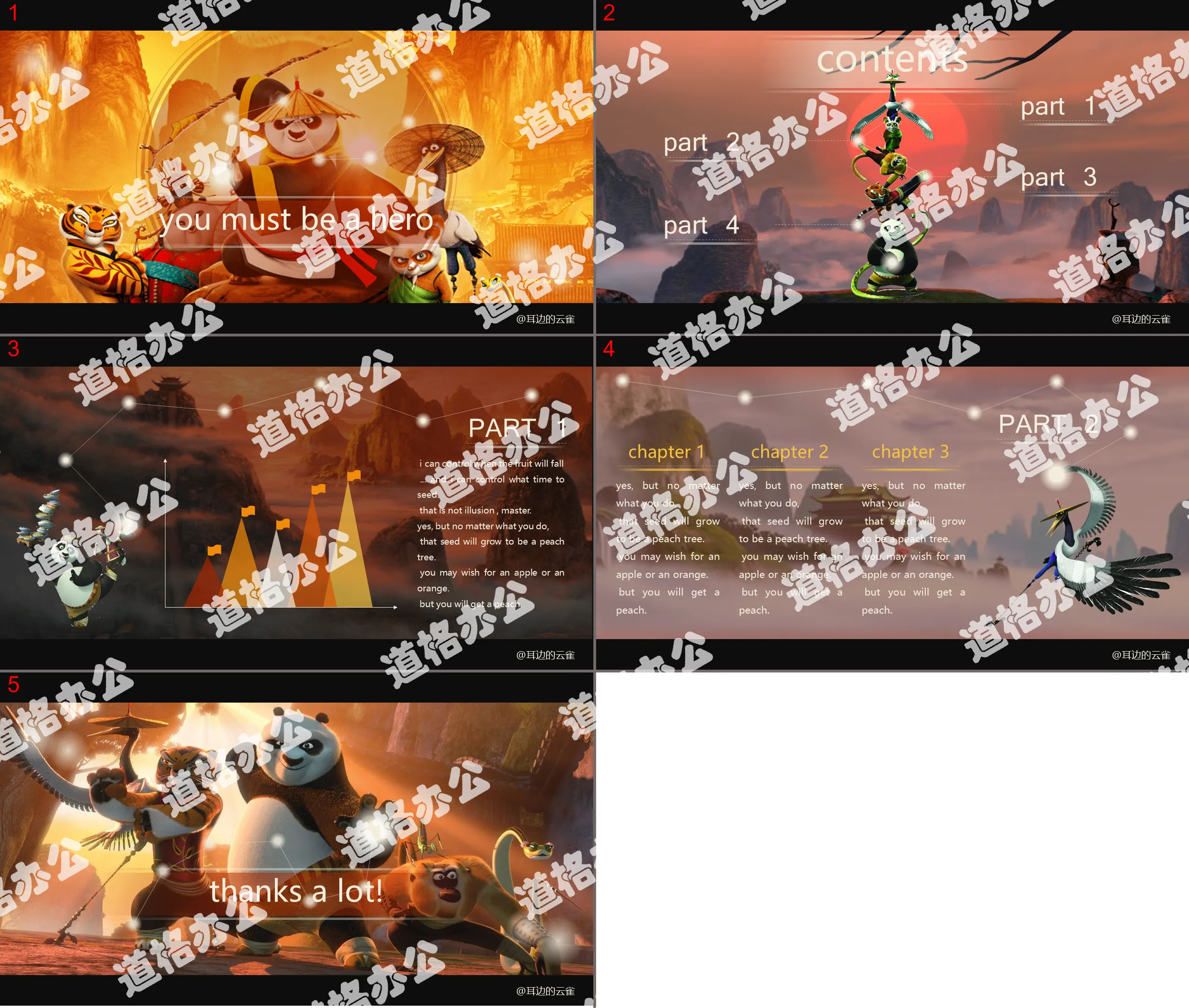 Kung Fu Panda movie poster PPT template