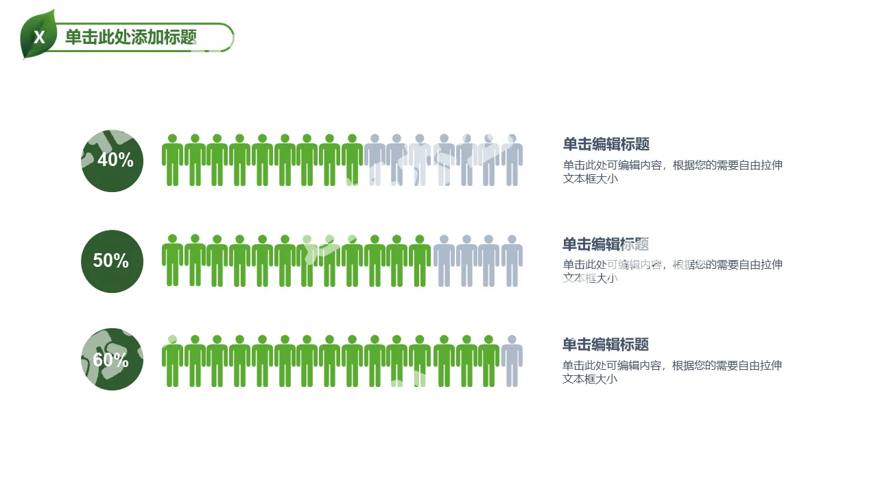 小人人數比例分析說明PPT模板