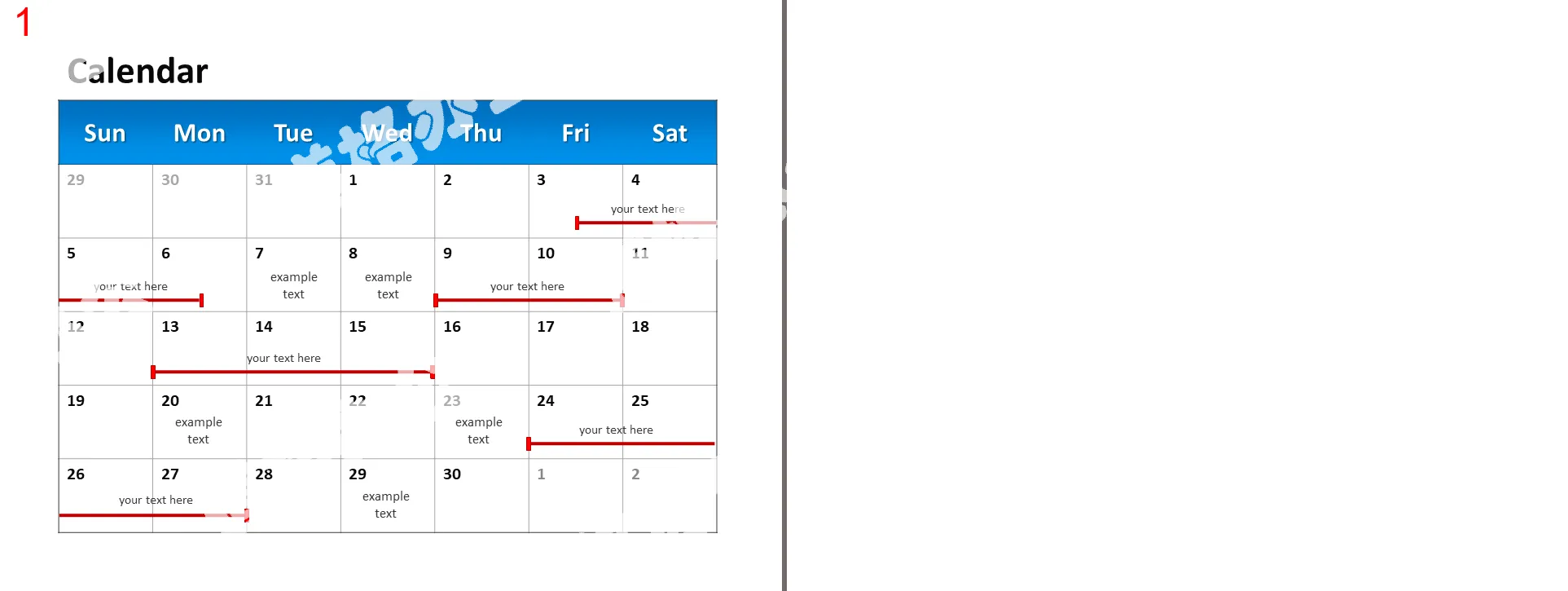 Work arrangement calendar PPT template material