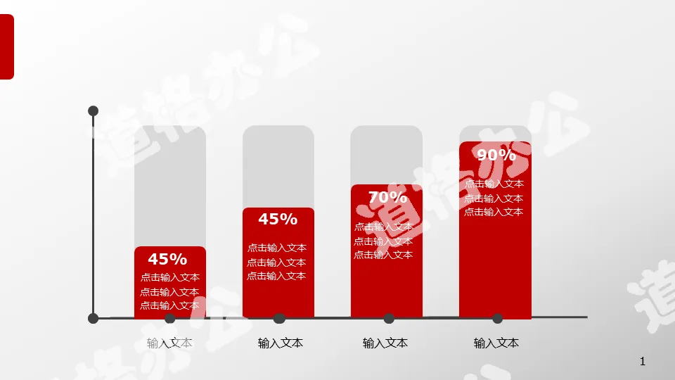 坐標軸百分比數據PPT柱圖