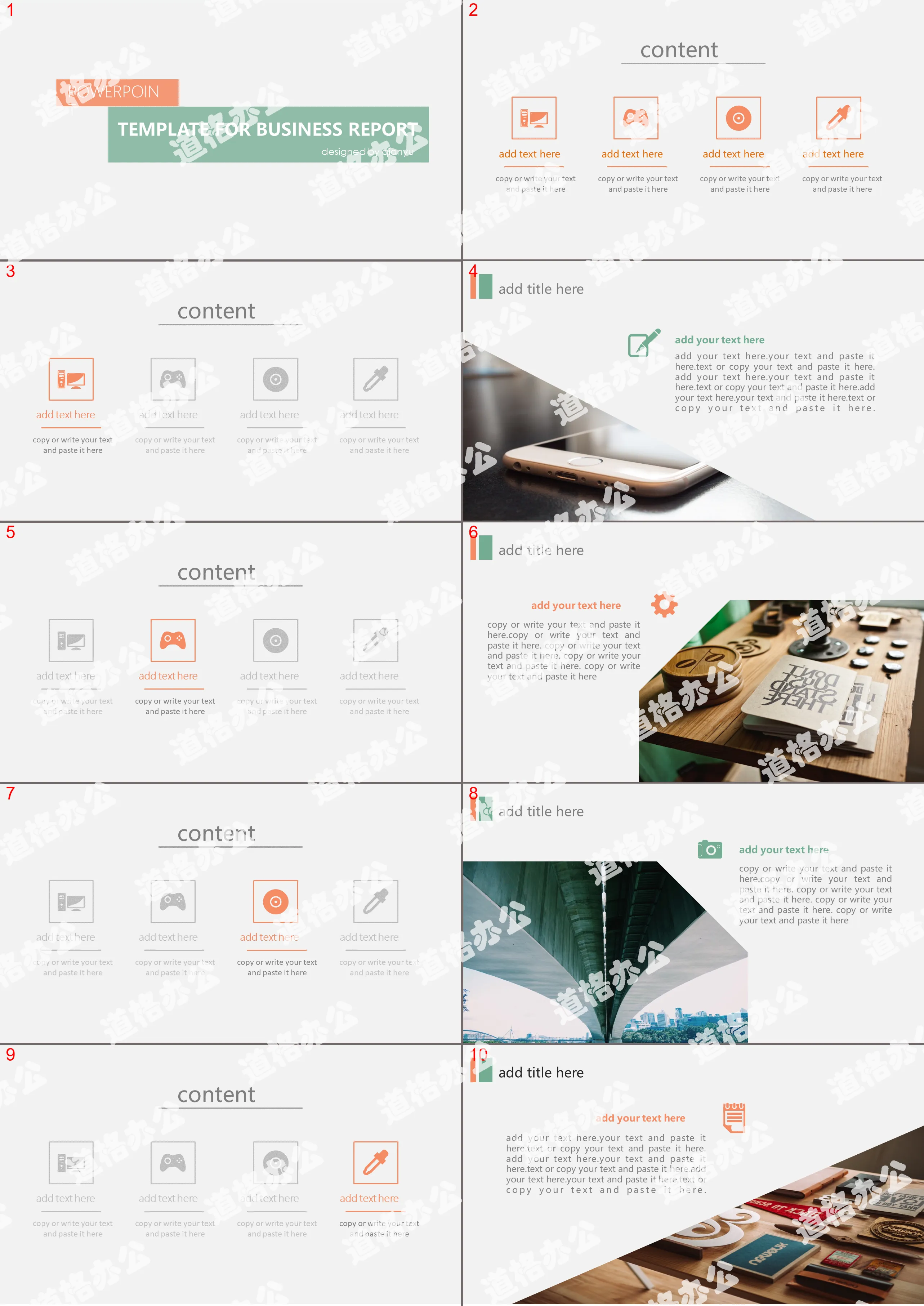 Simple flat dynamic slide template