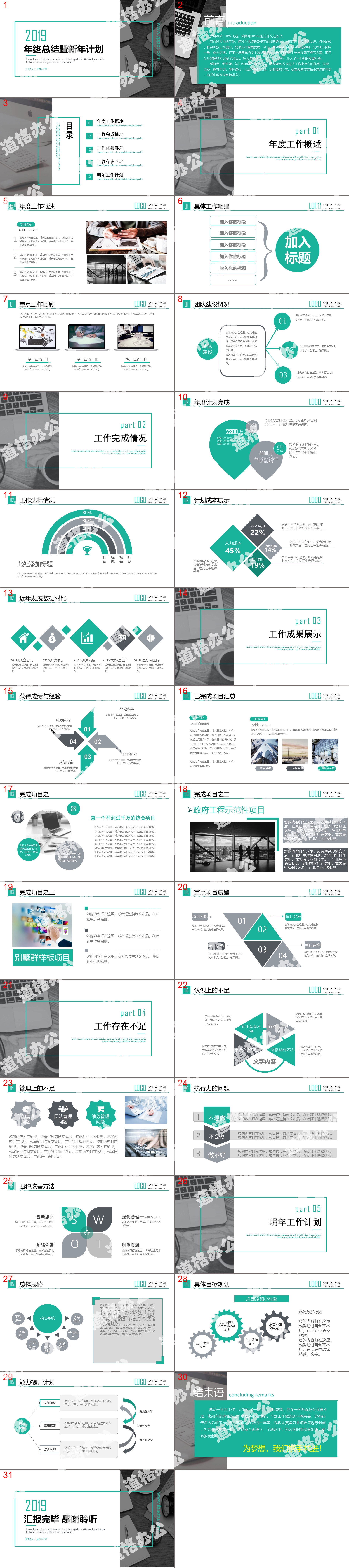 实用年度工作总结计划PPT模板