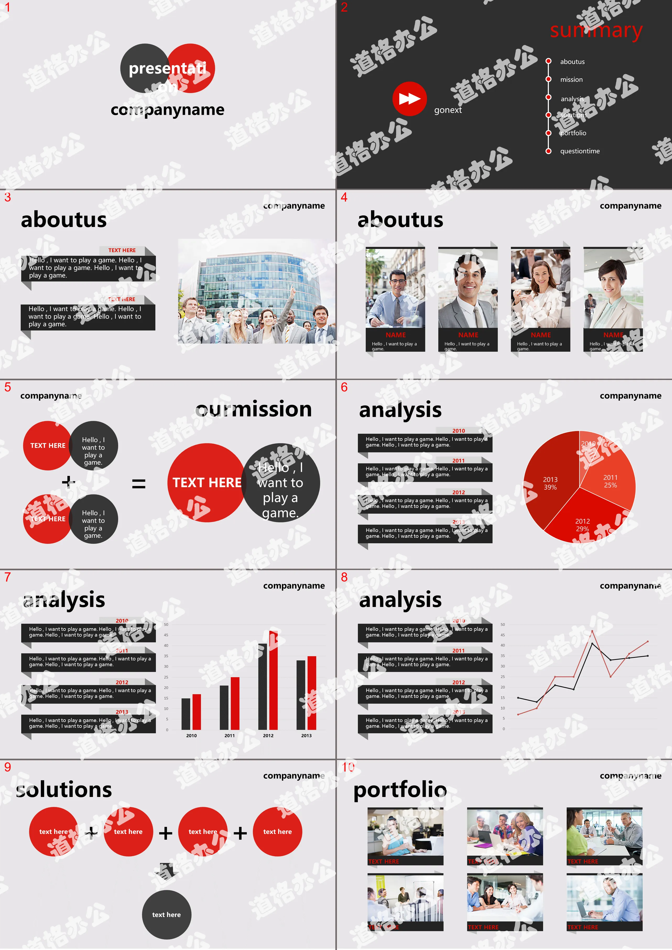 Modèle PPT de présentation d'entreprise de style européen et américain simple