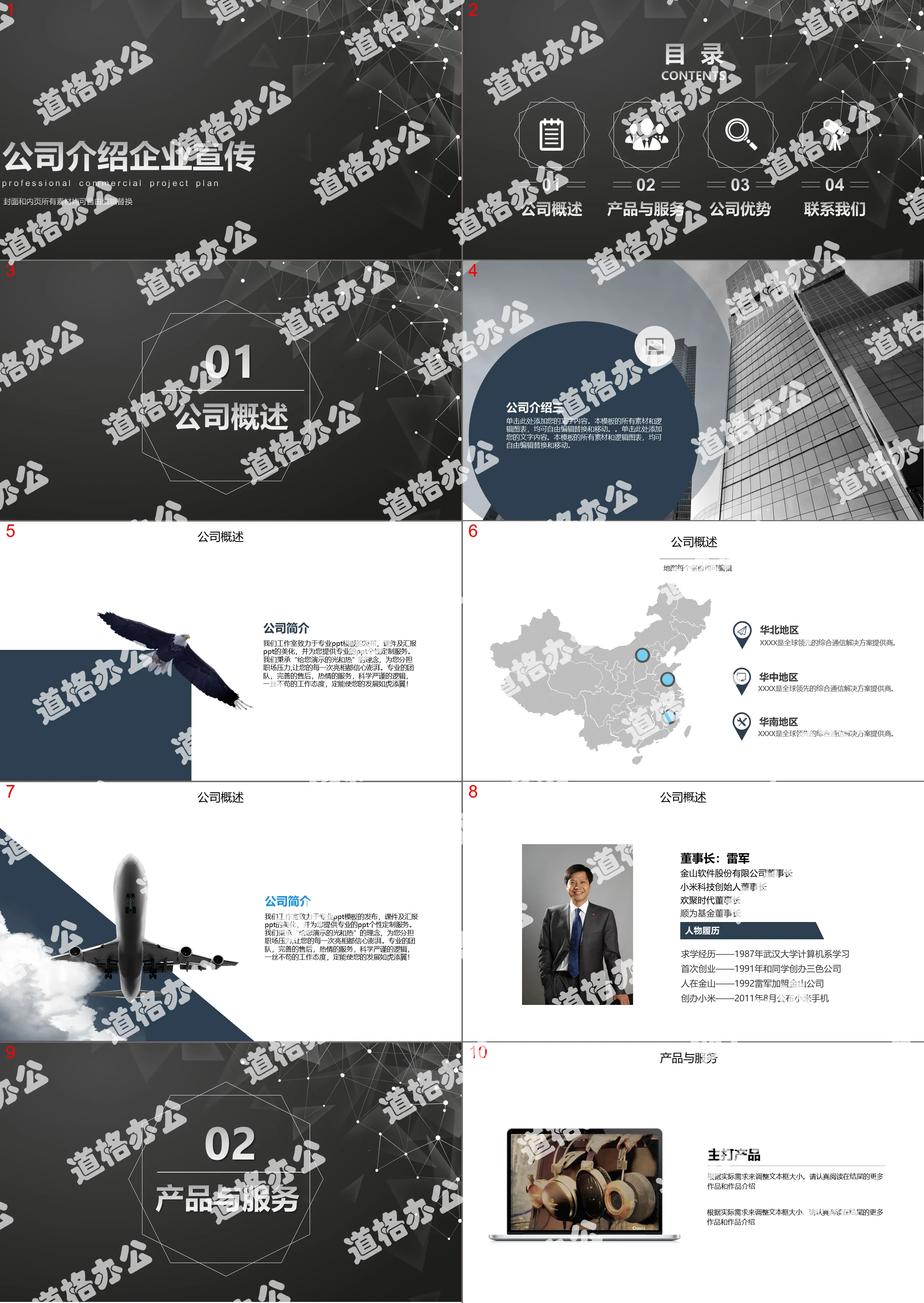 简约企业宣传公司介绍PPT模板