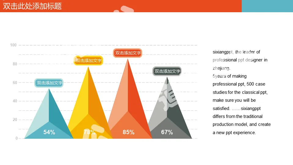 Triangular PPT columnar data analysis chart