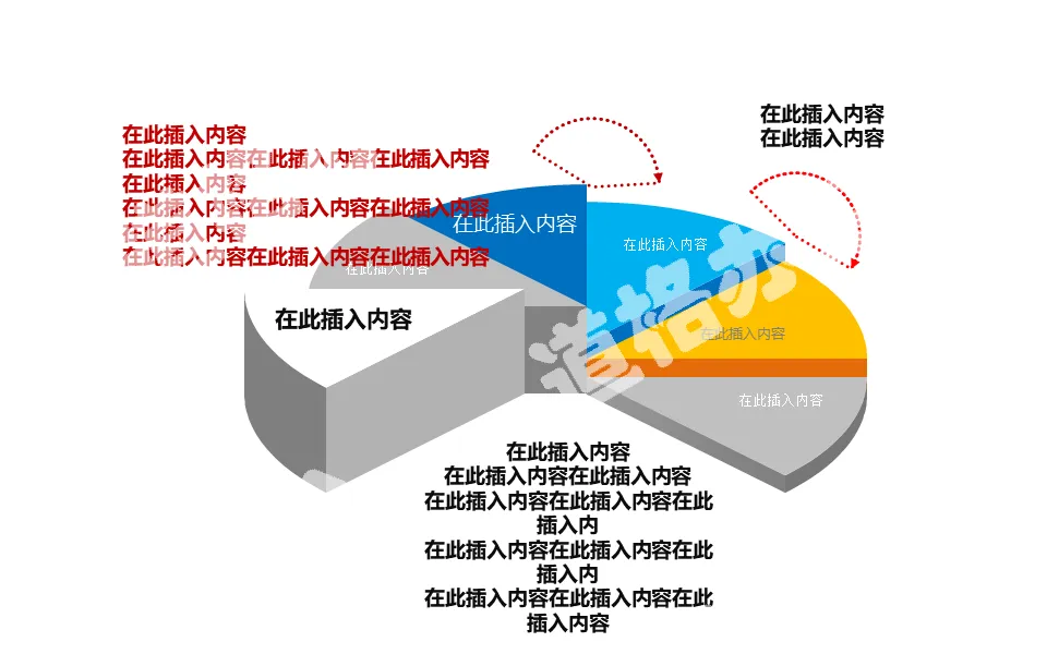 Three-dimensional pie chart PPT chart material