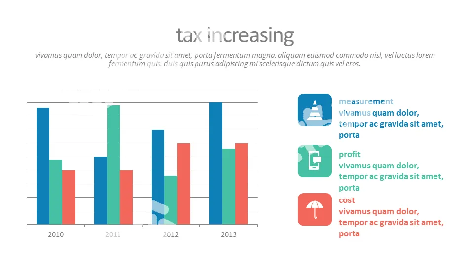 Annual comparison PPT histogram template