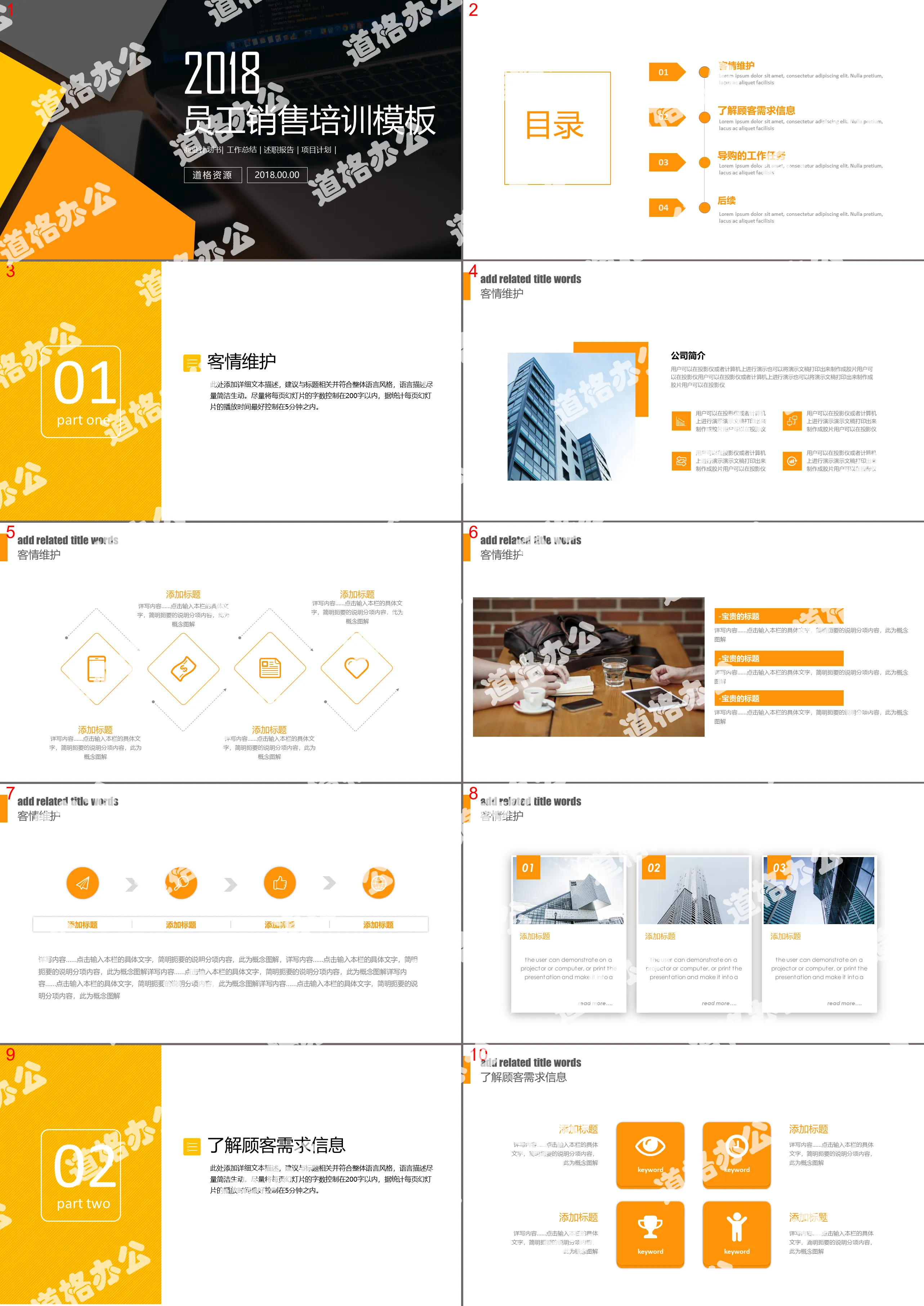 Modèle PPT de formation simple sur les ventes d'entreprise de matériel didactique d'atmosphère jaune