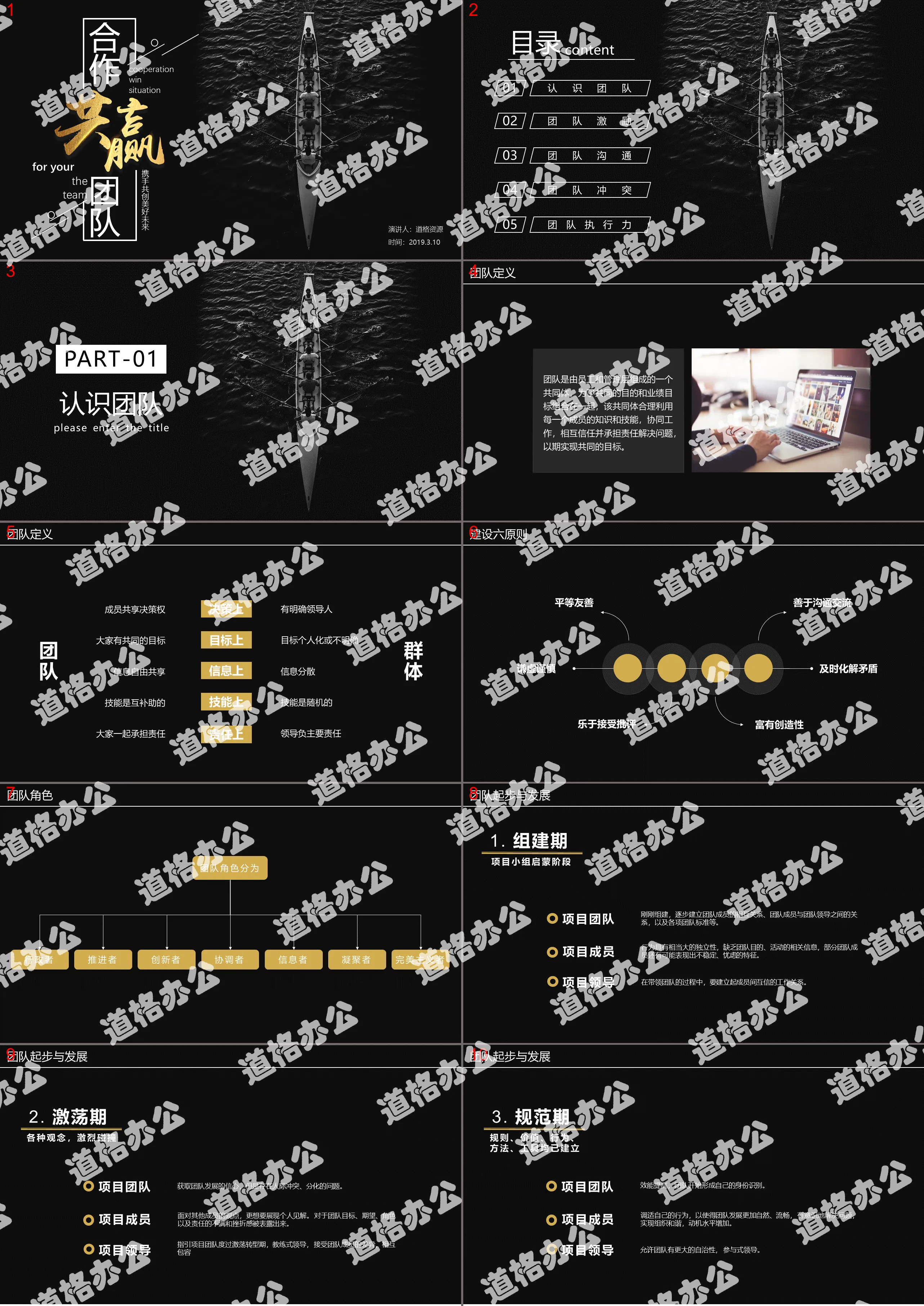 商务大气合作共赢公司企业员工团队建设管理培训课件PPT模板