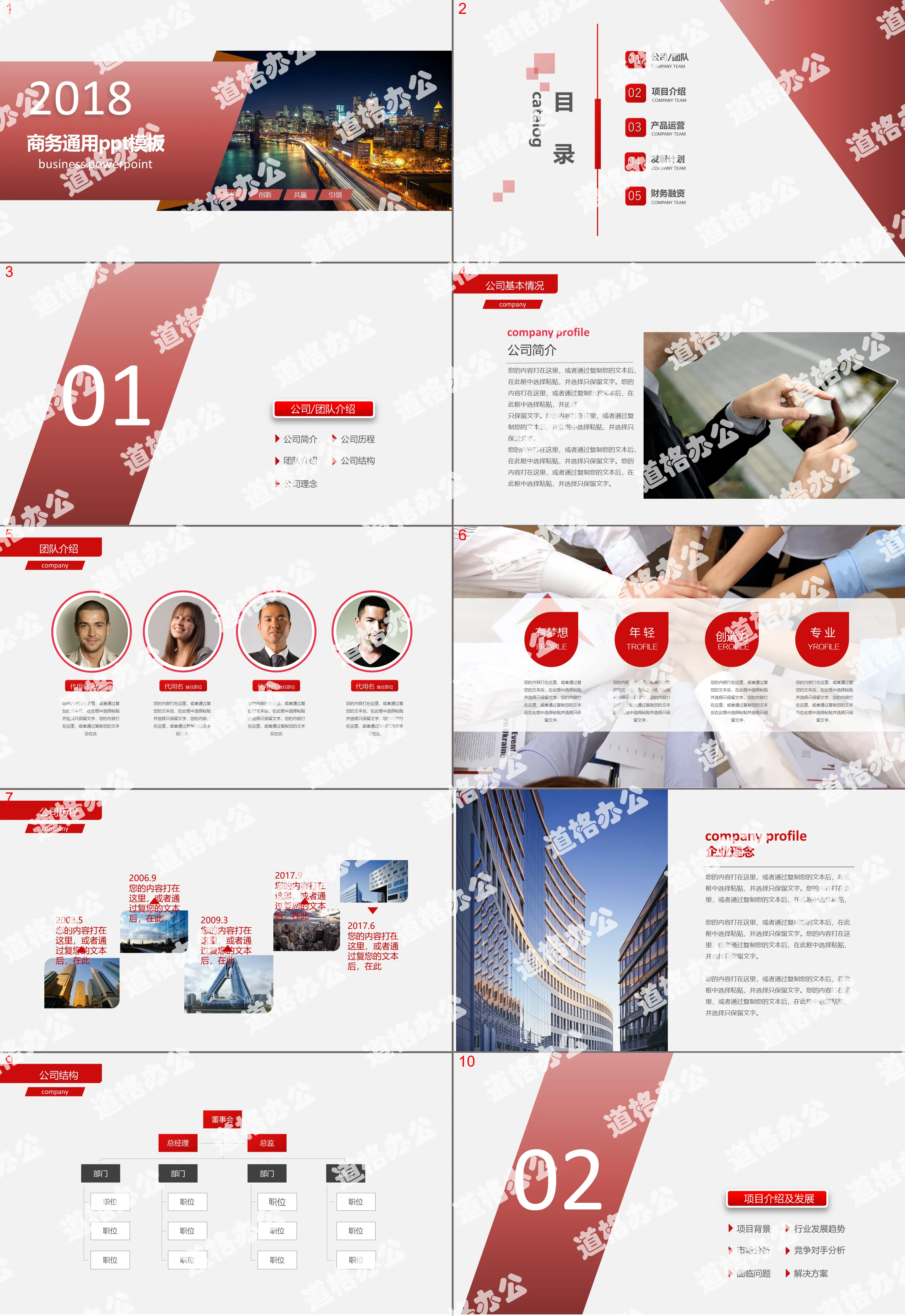 Business product promotion company introduction business plan PPT template