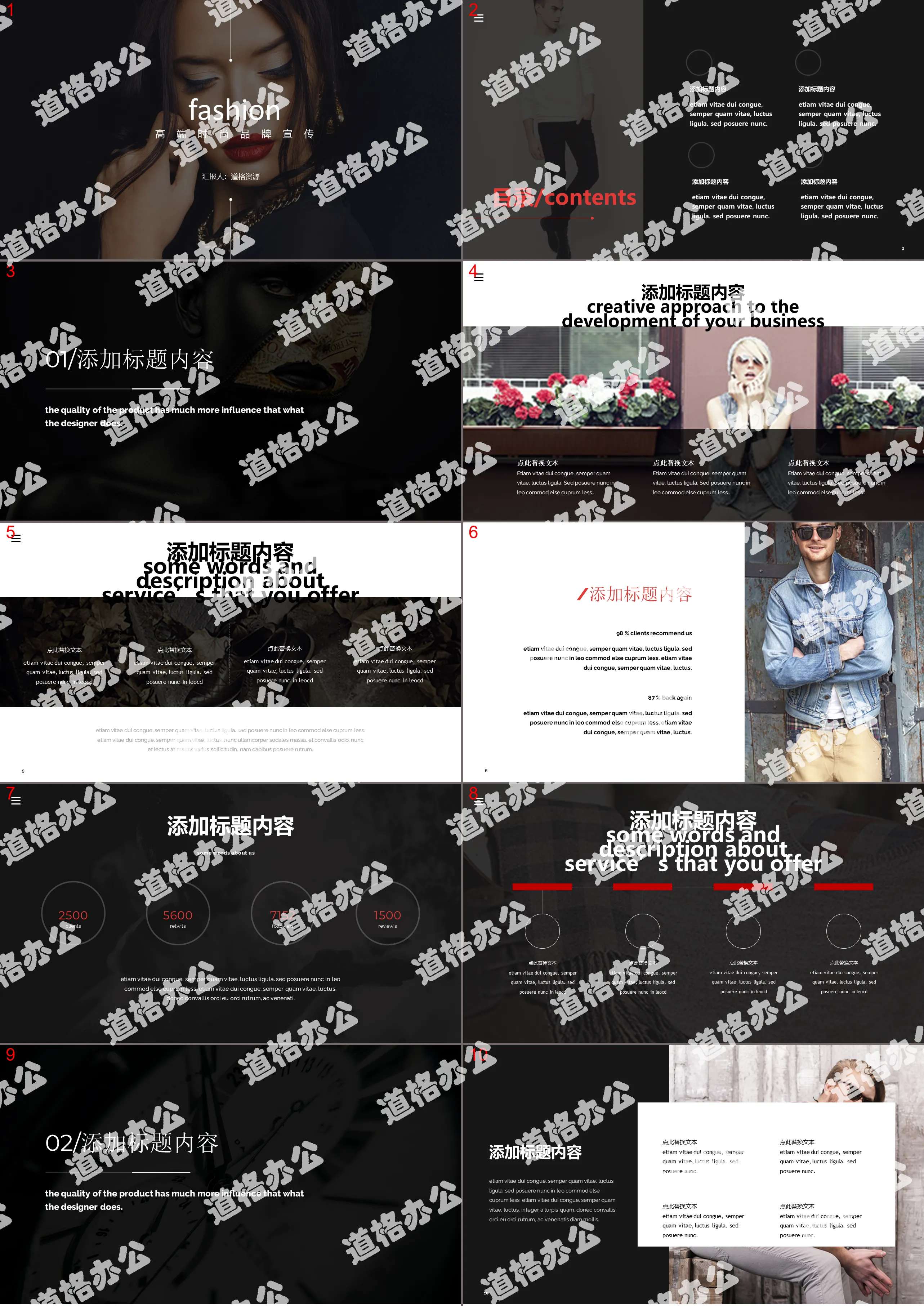 Fashion trend magazine style brand promotion PPT template