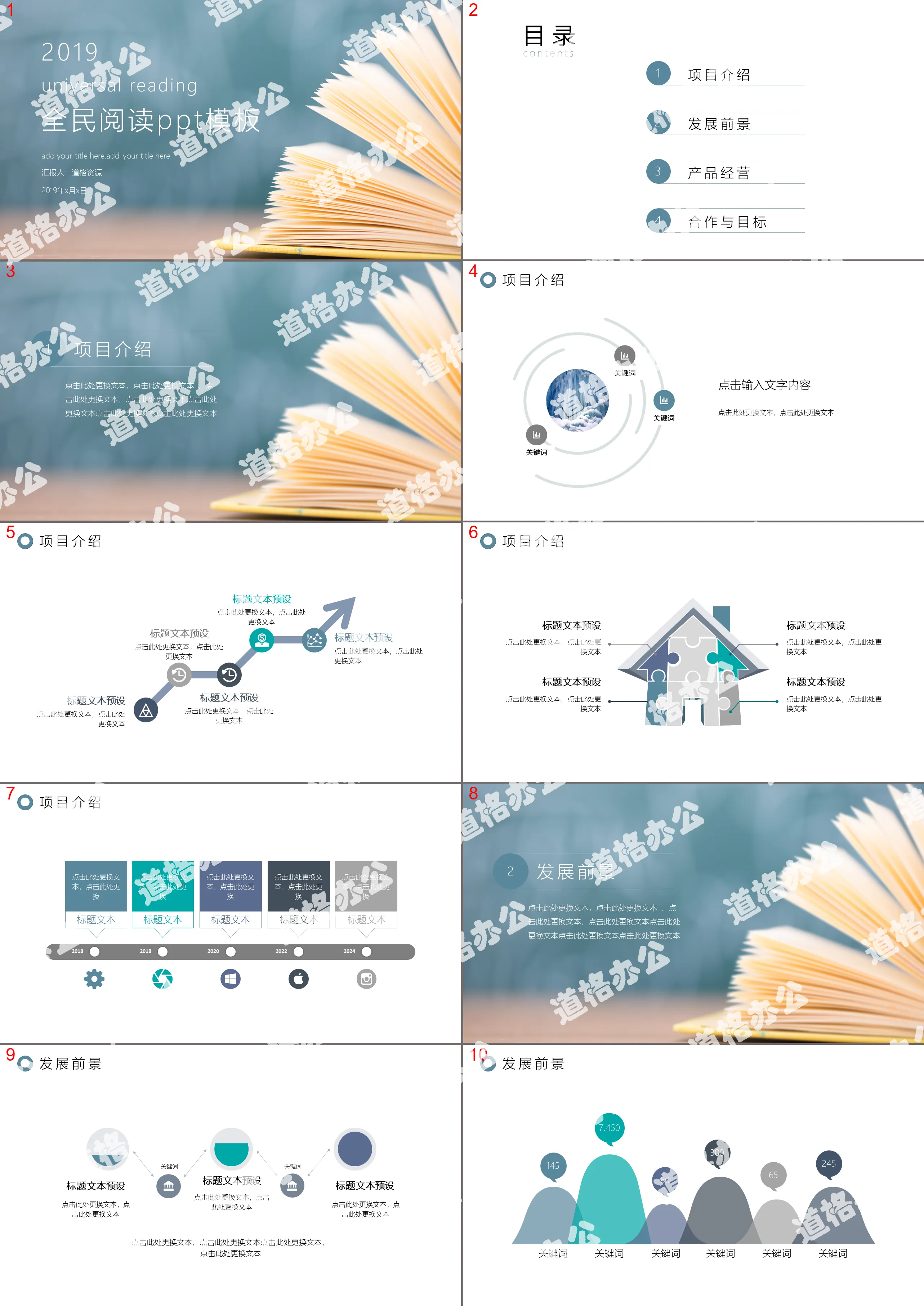 Public welfare publicity reading PPT template