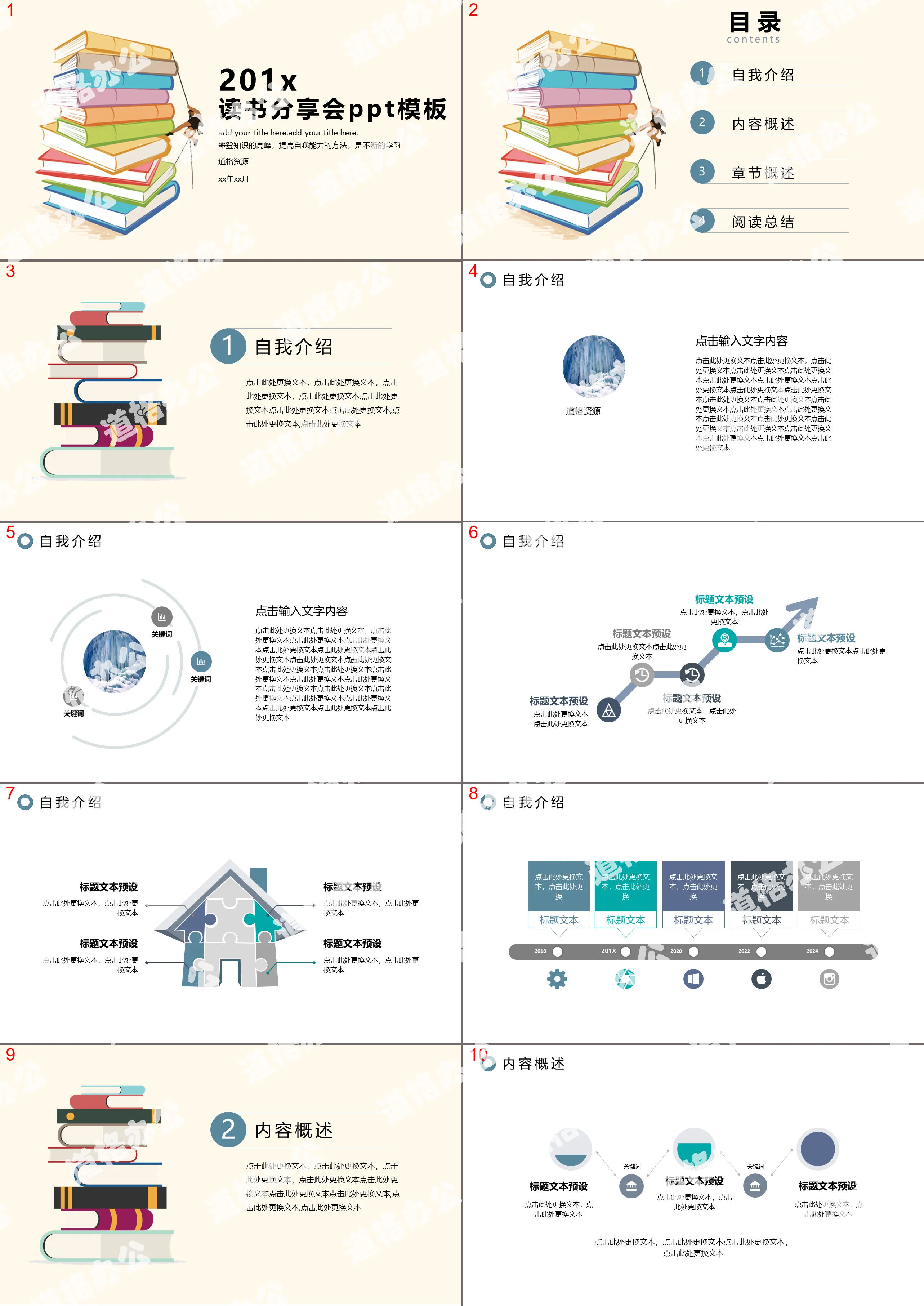 Simple reading sharing meeting reading recommendation PPT template