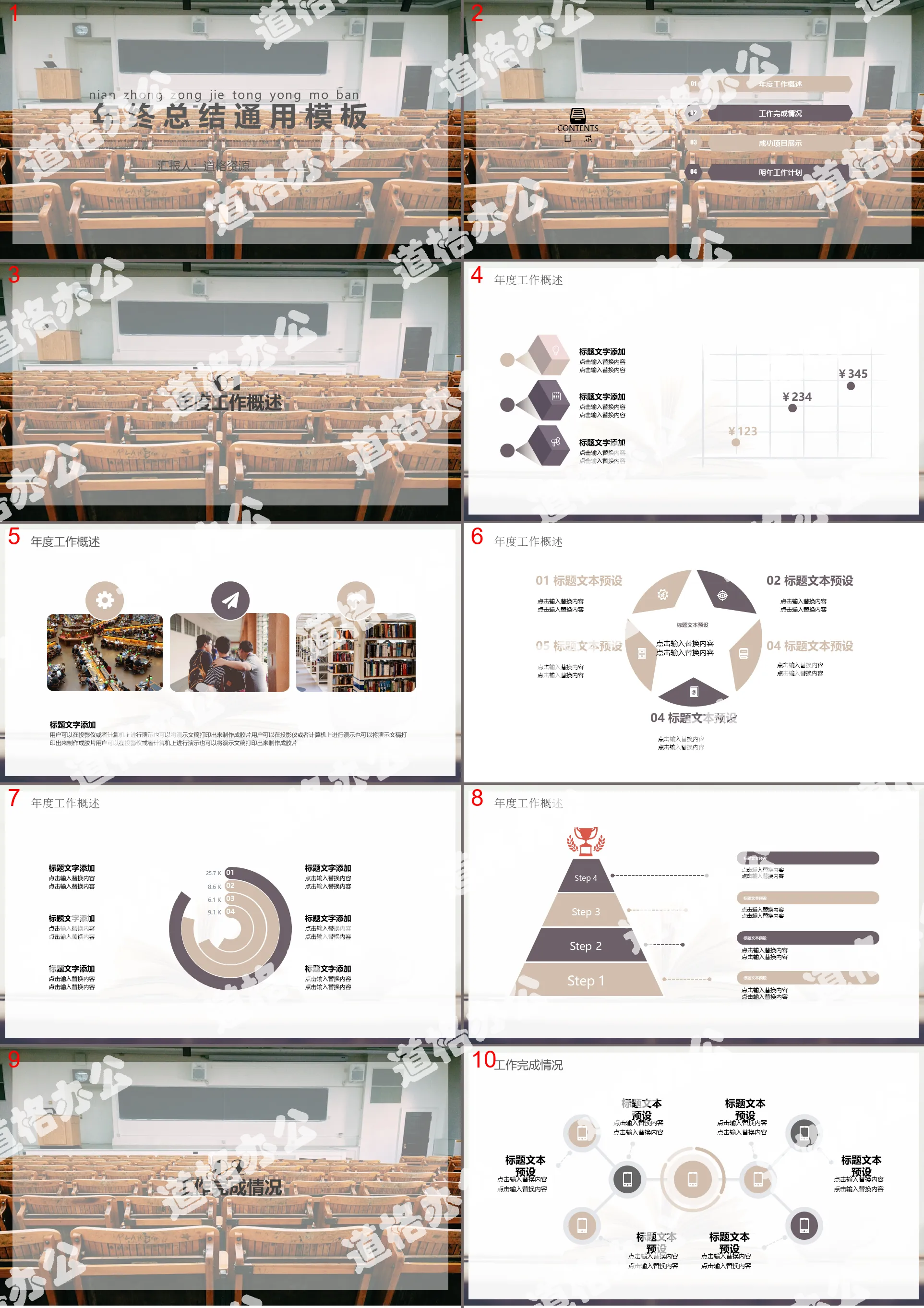 Year-end summary work summary ppt template