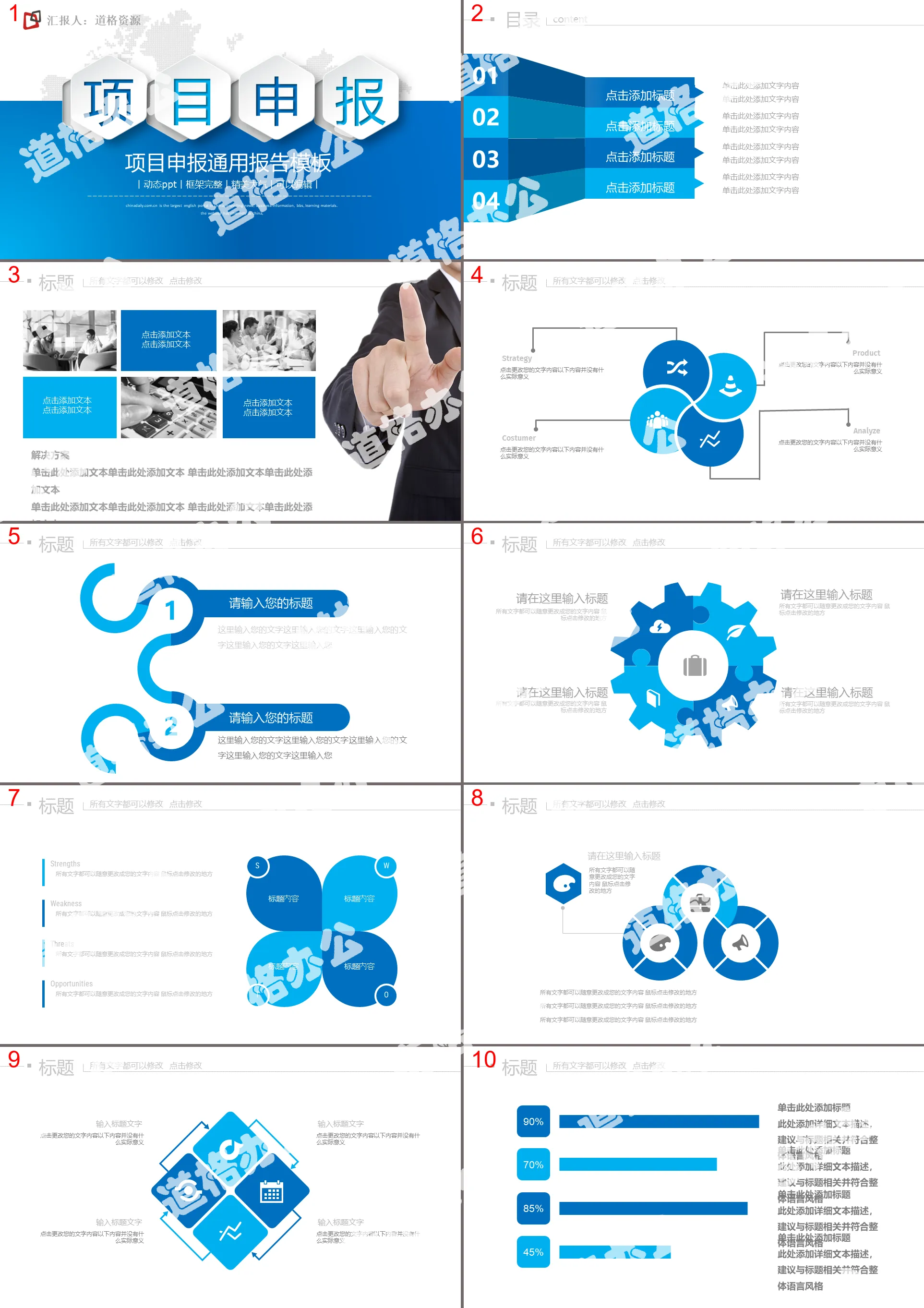 Modèle PPT de déclaration de projet d'entreprise