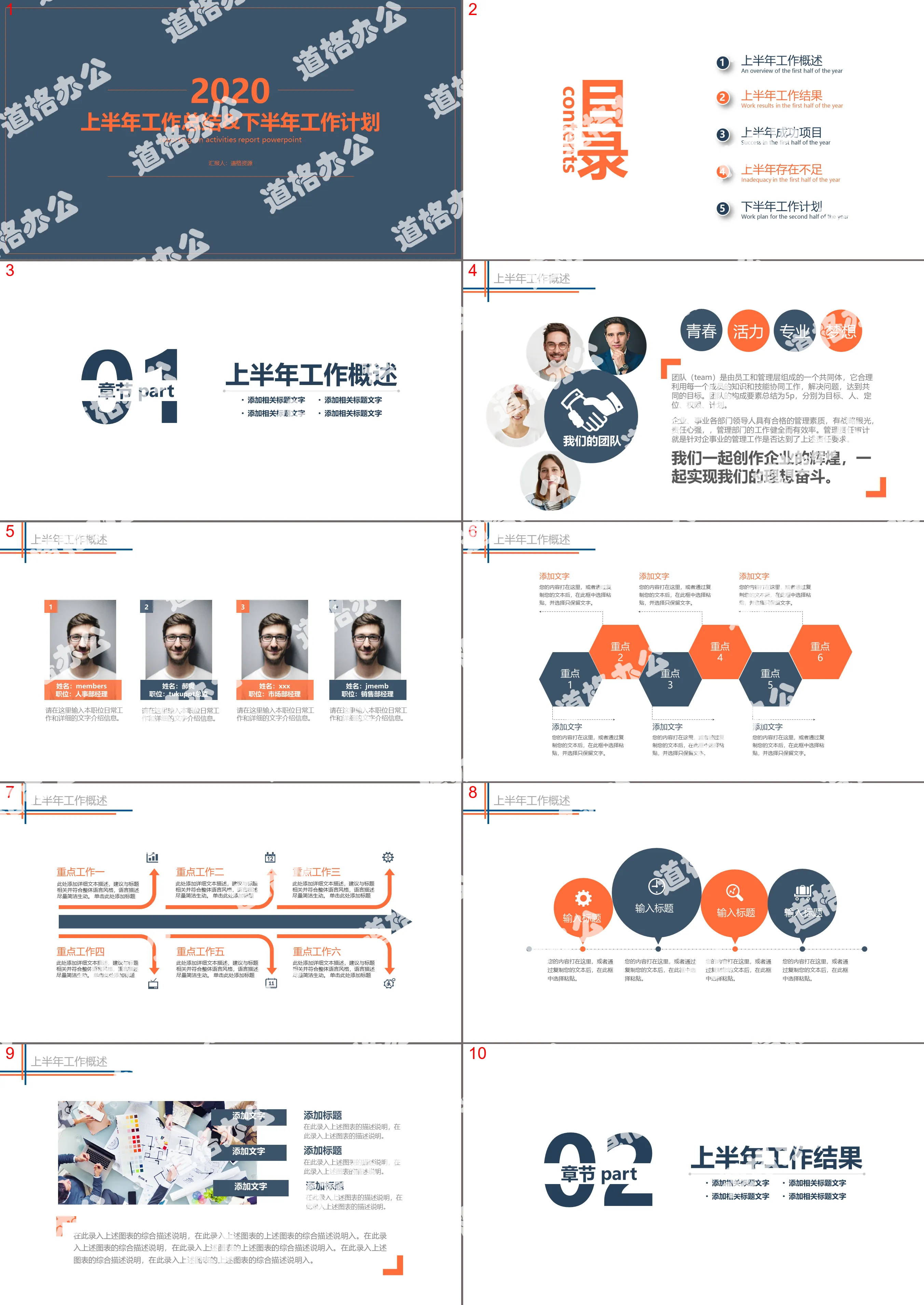 2020上半年工作總結年中總結PPT模板