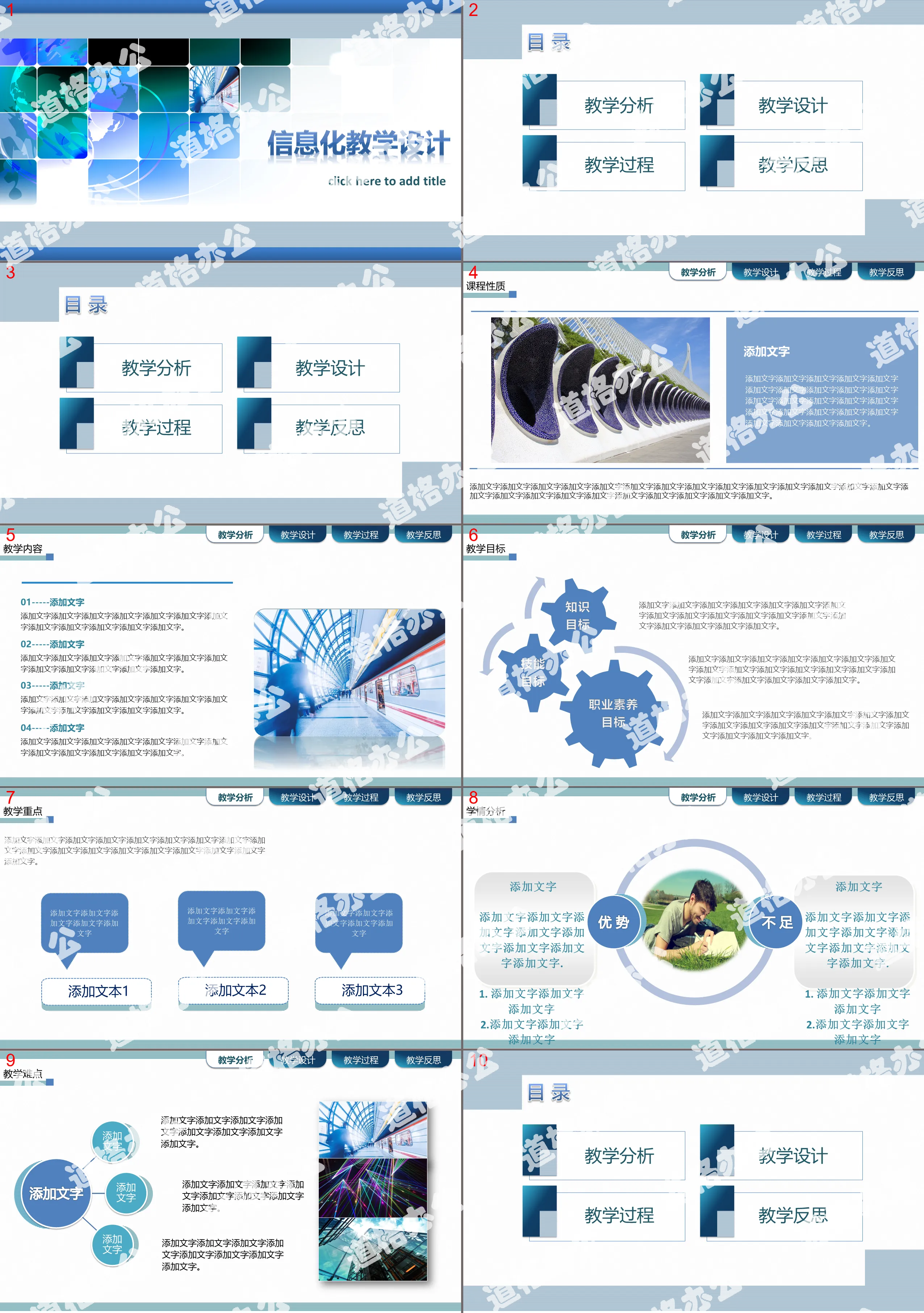 Informatization classroom teaching design lecture competition PPT template