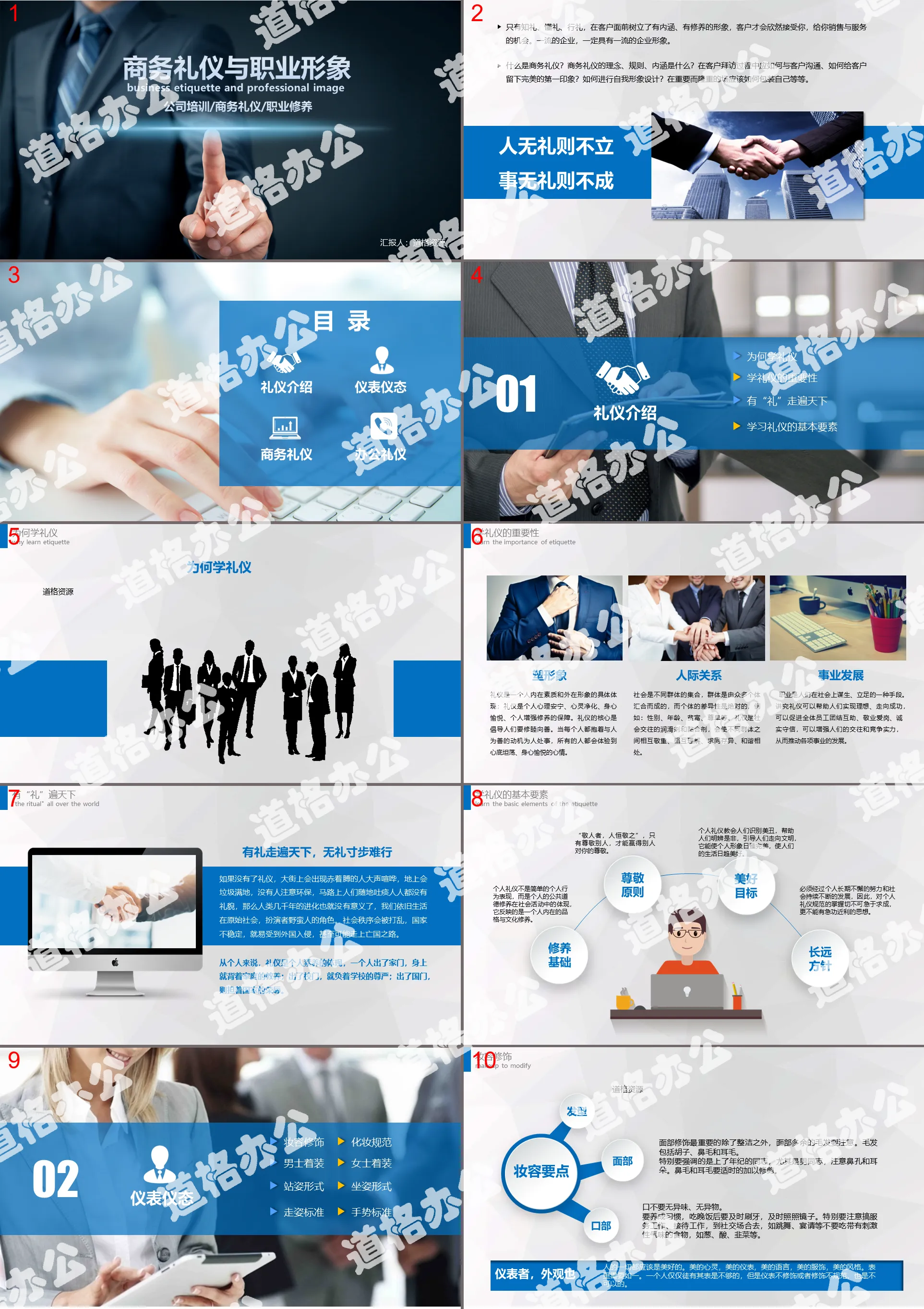 Business etiquette and professional image PPT template