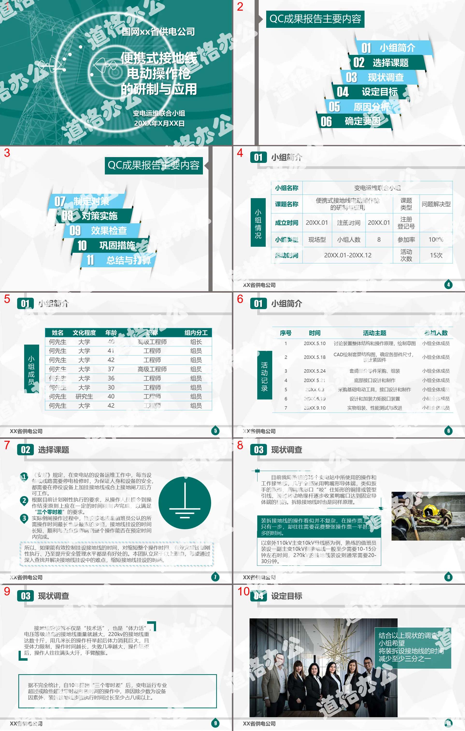 2019国家电网QC小组质量管理南方电网电动操作枪ppt模板