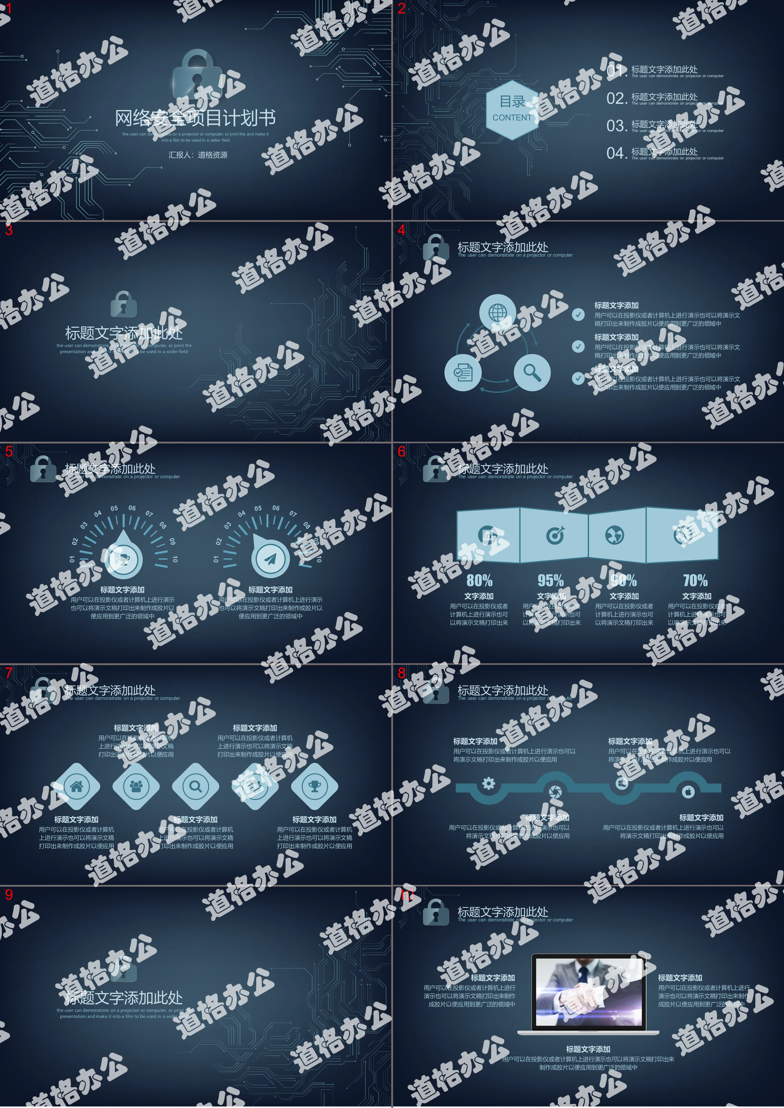 商务网络安全项目计划书PPT模板