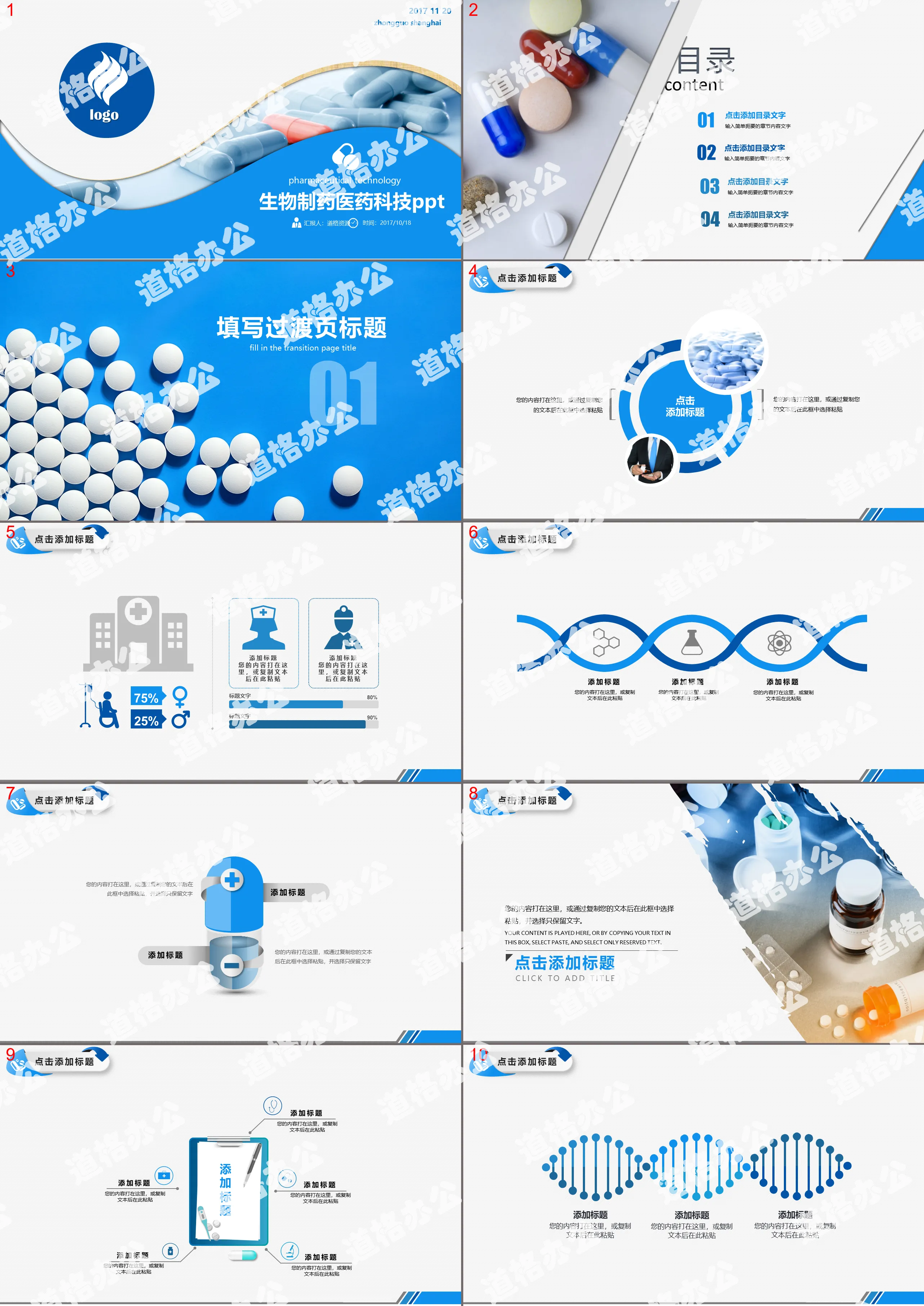 Biopharmaceutical and medical technology PPT template