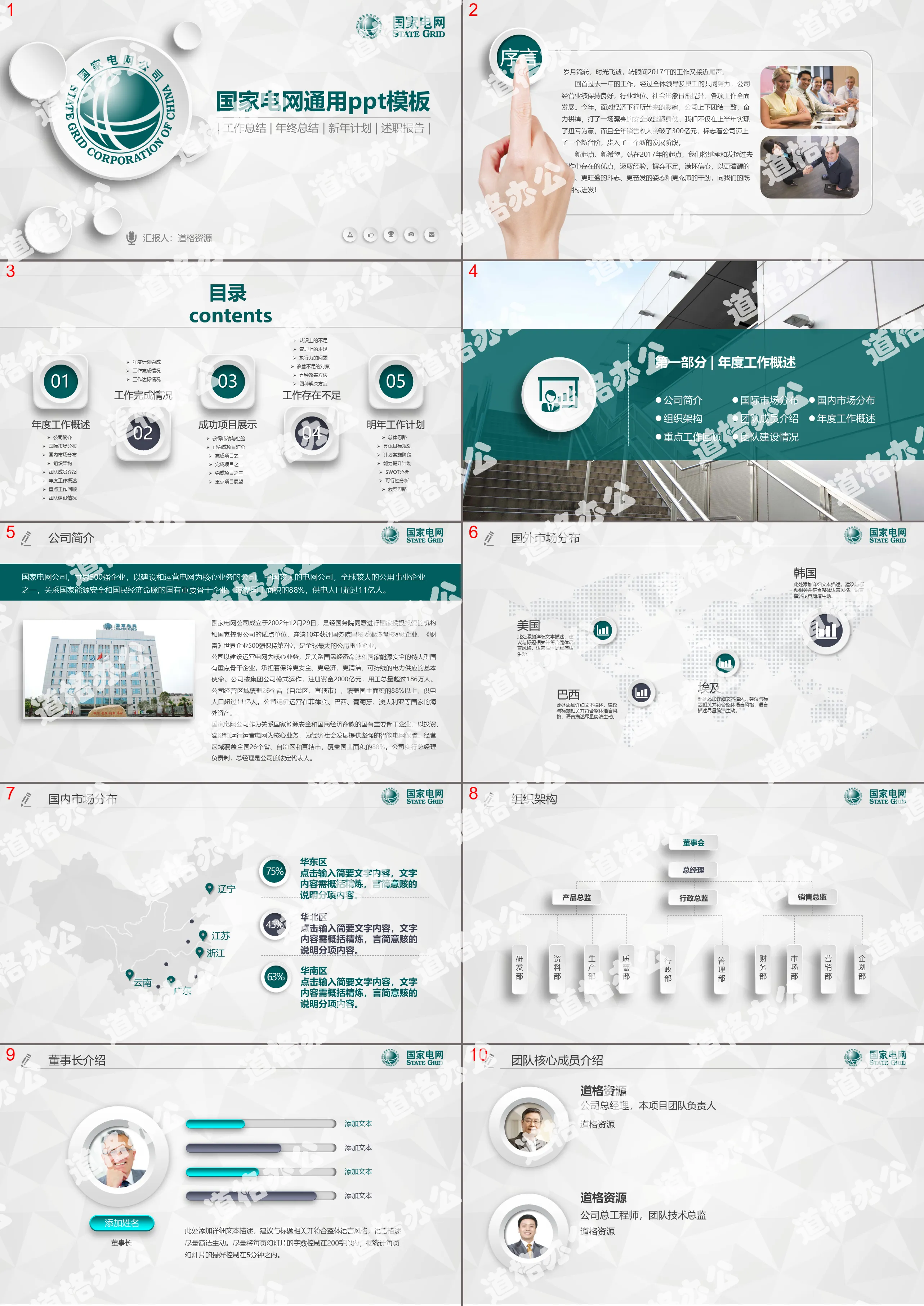 Micro three-dimensional state grid company state grid dynamic PPT template