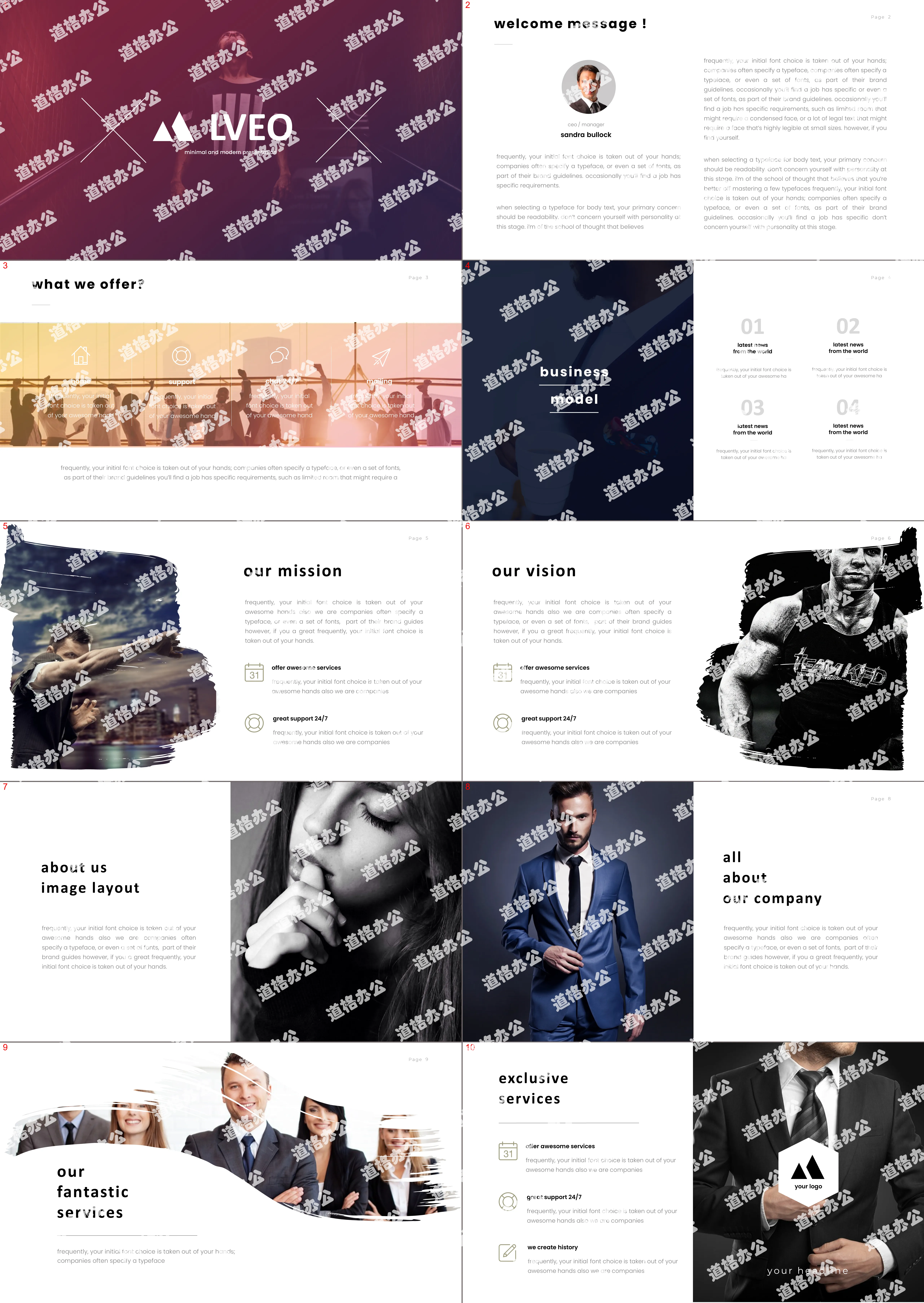 LEVO European and American style company profile product promotion English PPT template