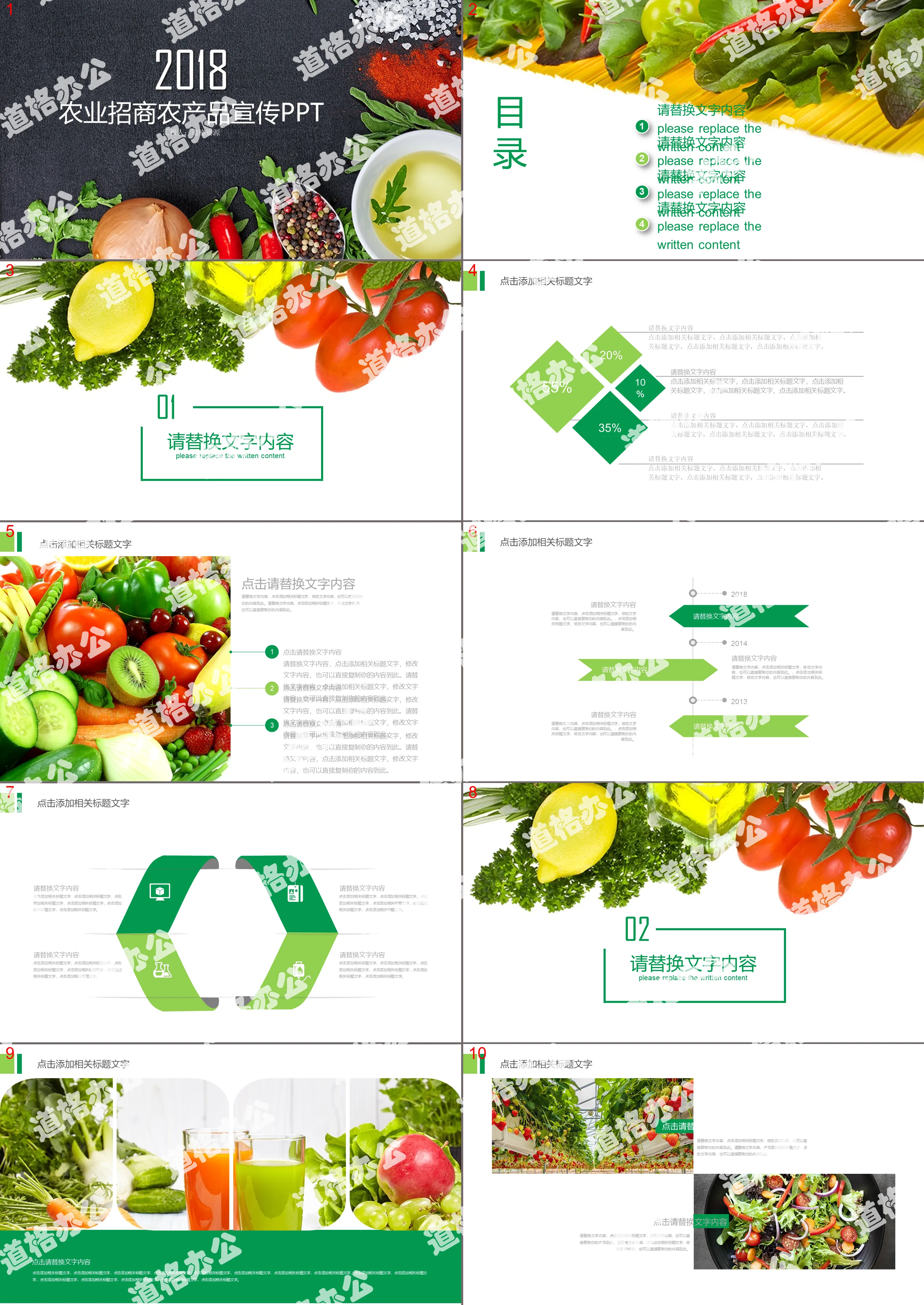 Modèle PPT de présentation de produits agricoles pour la promotion des investissements agricoles