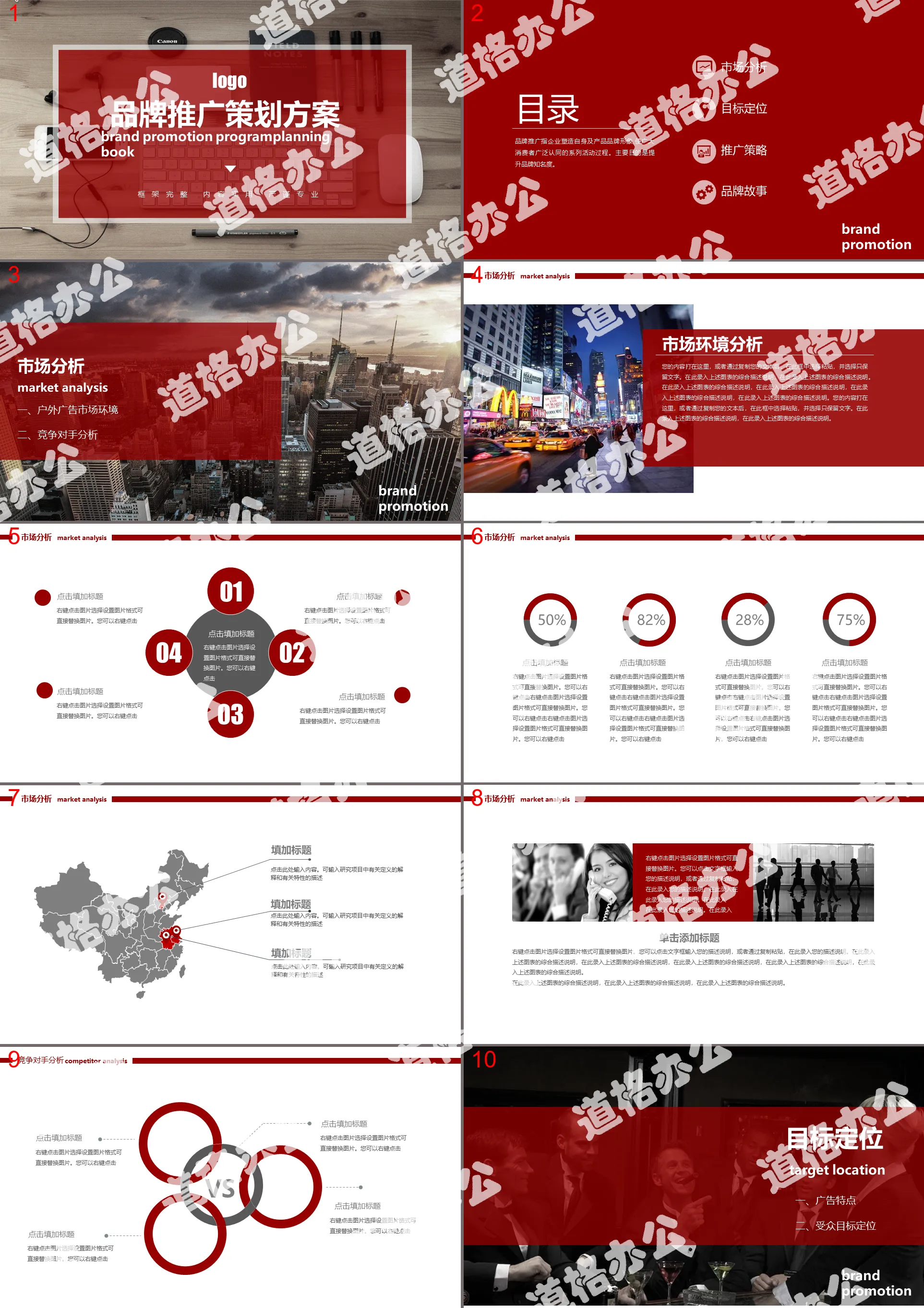 2019 red concise brand promotion plan business plan ppt template