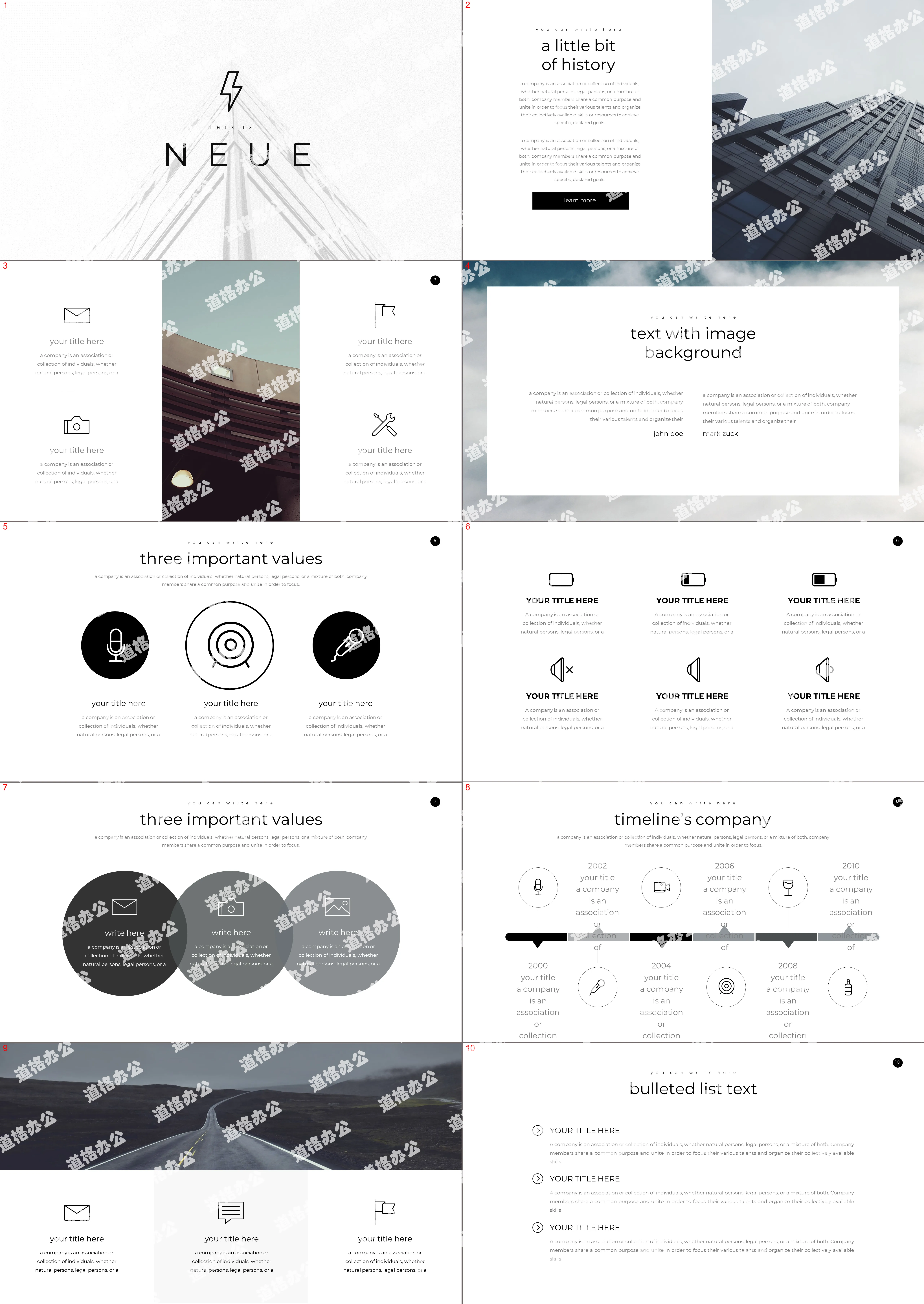 European and American style minimalist business boutique ppt template