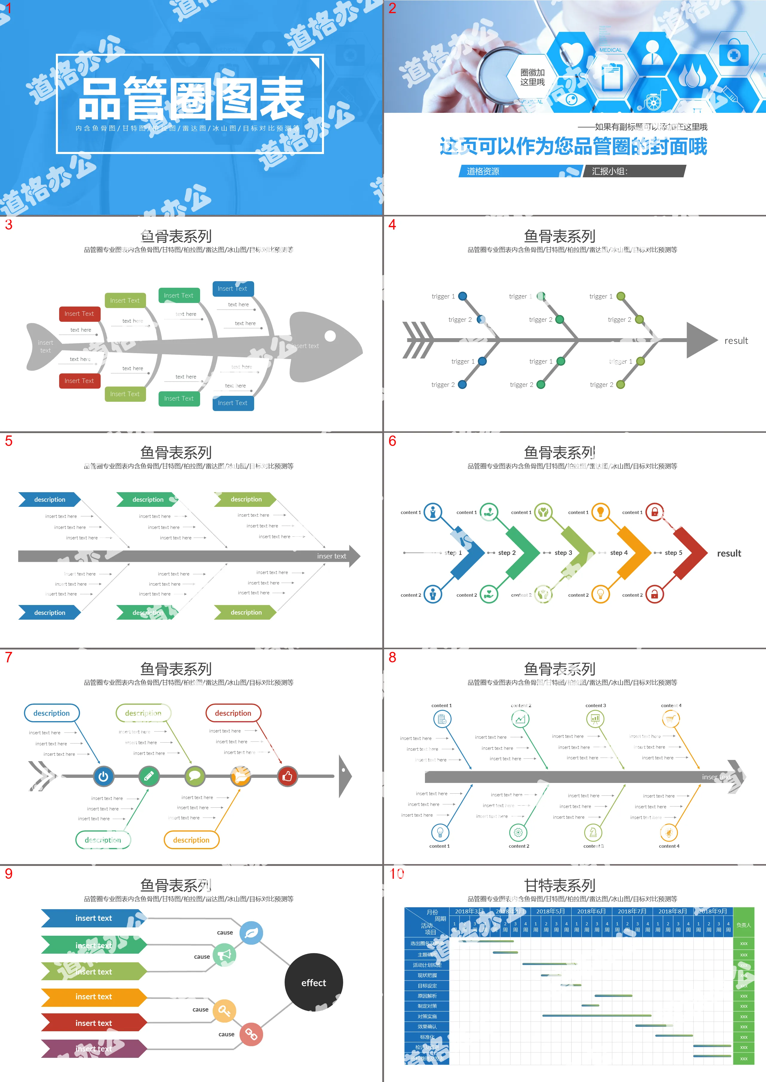 Diagramme spécial PPT du cercle de contrôle de la qualité