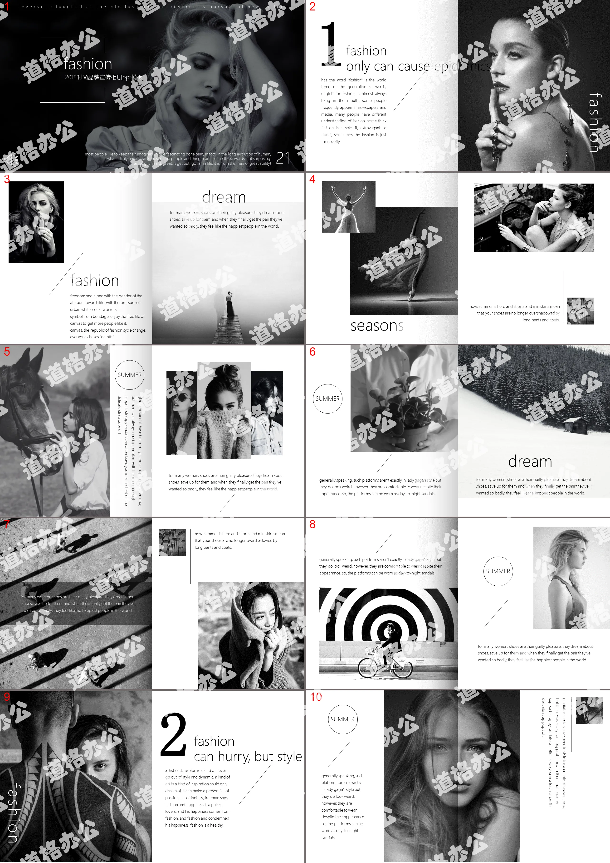 European and American magazine style fashion brand promotion album PPT template