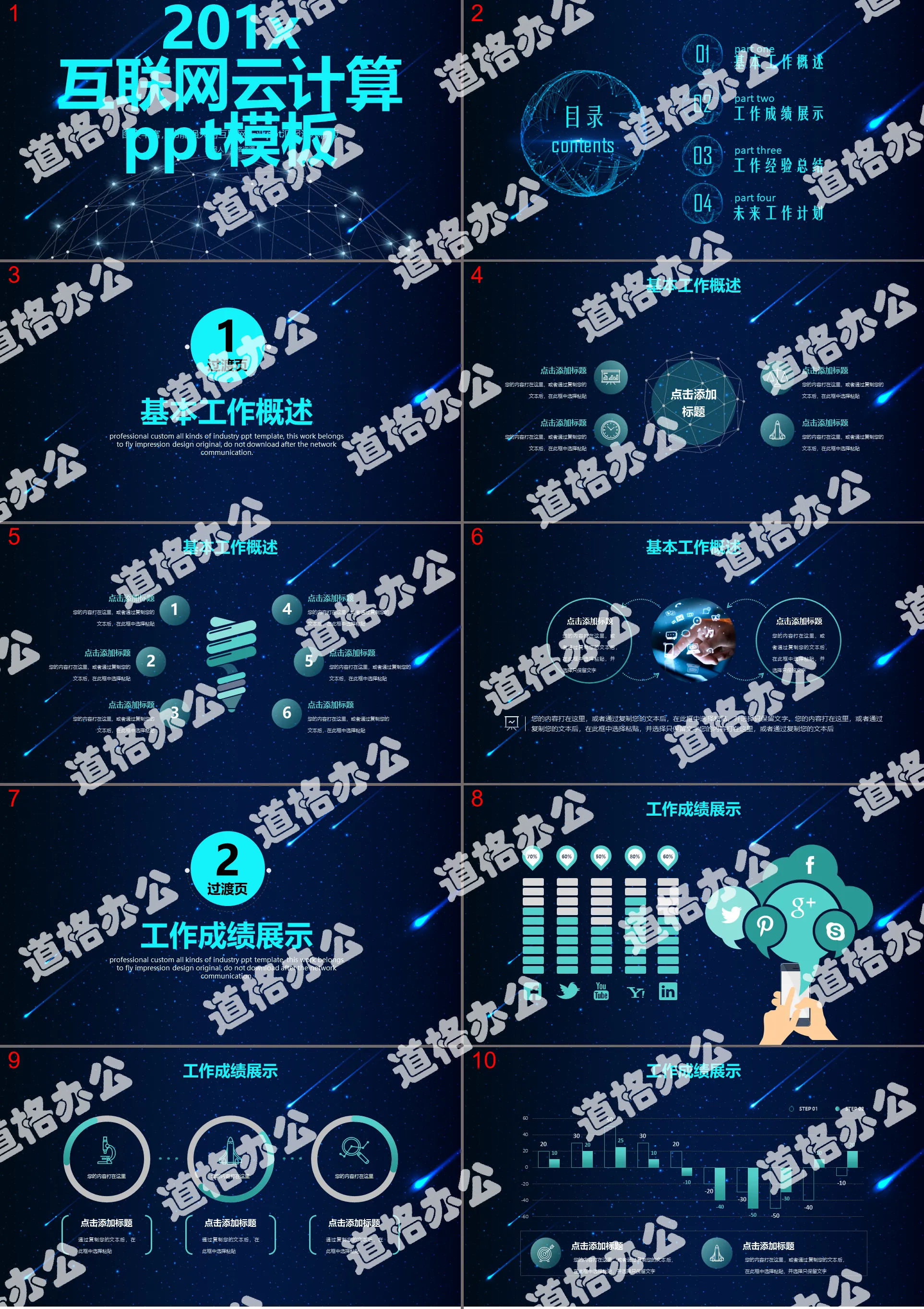 科技风云计算大数据概念科技ppt模板